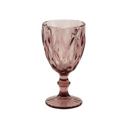 Set of 4 wine glass, purple, glass, 9 x 17 cm