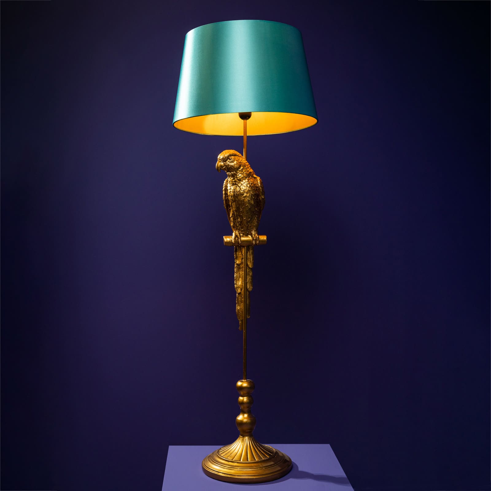 Floor lamp parrot Tammy, gold/turquoise