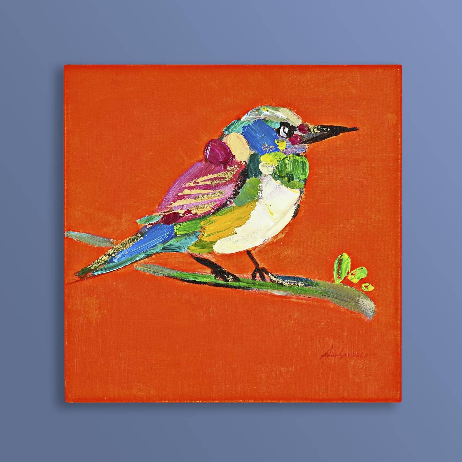 Schilderij Birdy, rood 