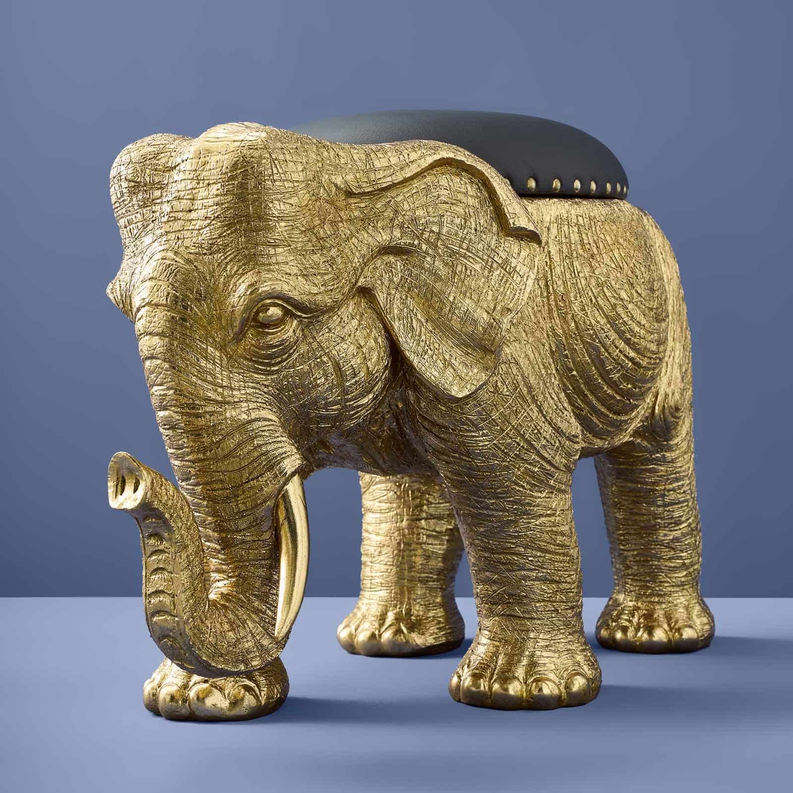 Hocker Elefant, gold