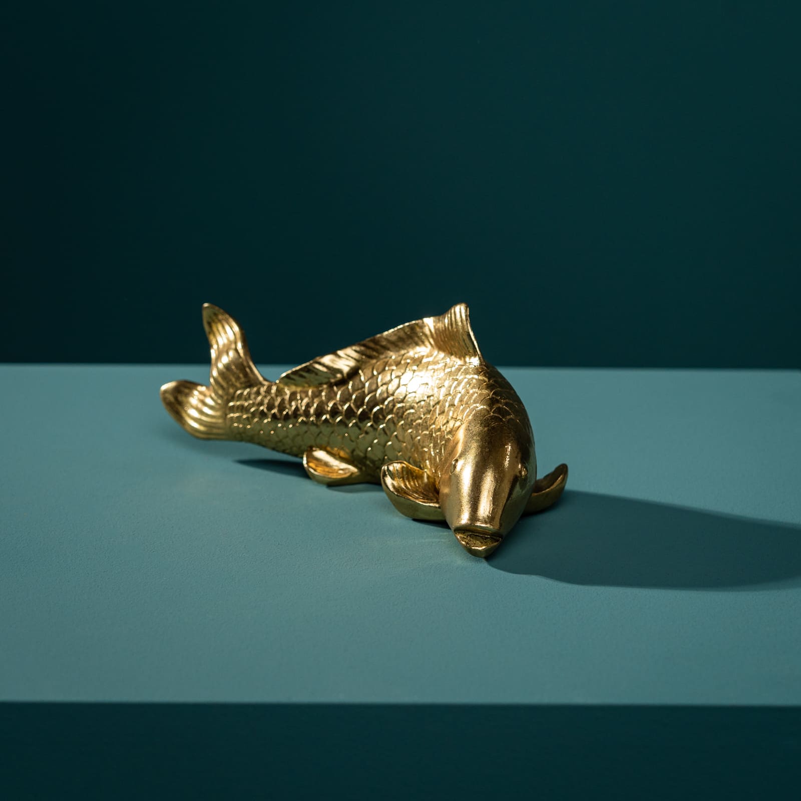 Deko Fisch, gold, Polyresin, 22x9,5x9 cm