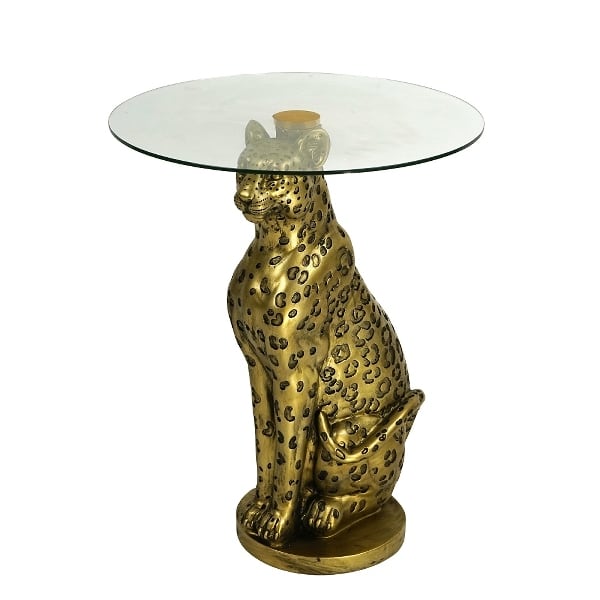 Bijzettafel Leopard Kiano, goud