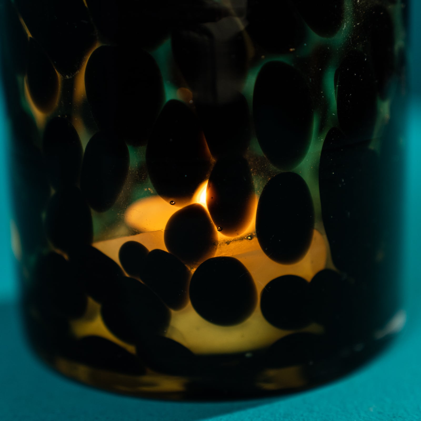 Windlicht Leopard, braun, Glas, 10x10x10 cm