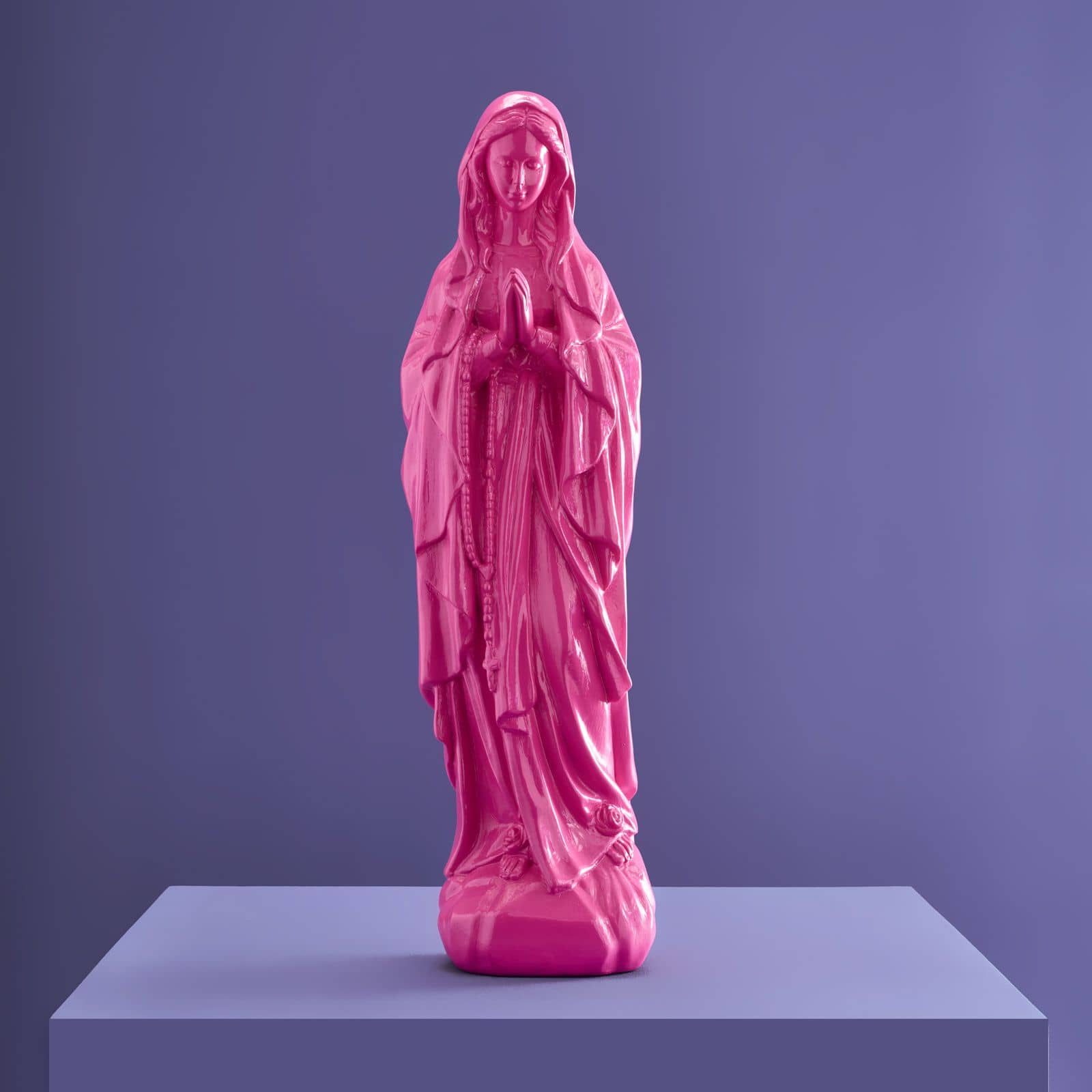 Figura dekoracyjna Matka Boska L, purpurowa