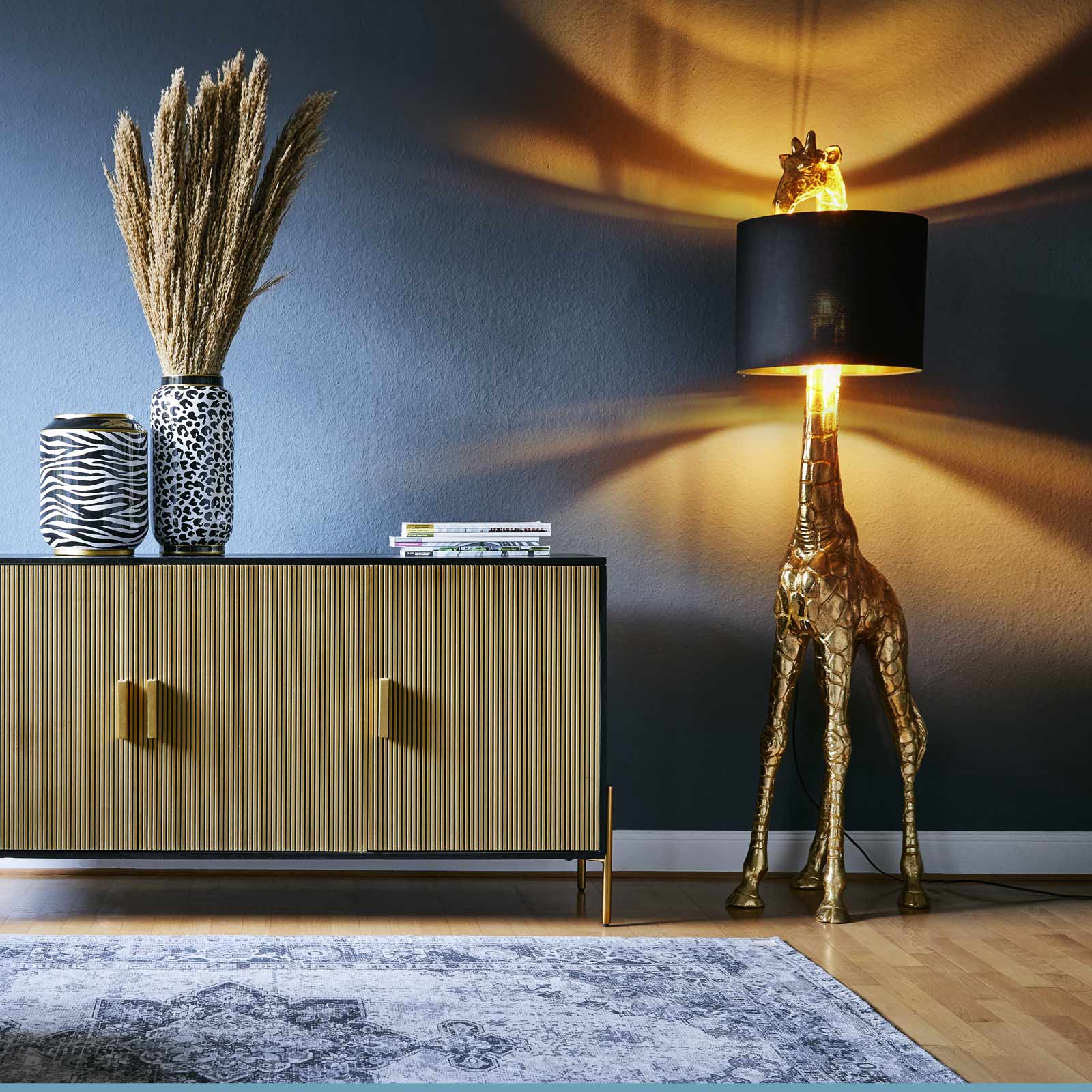 Floor lamp Giraffe Gigi Junior, gold/black