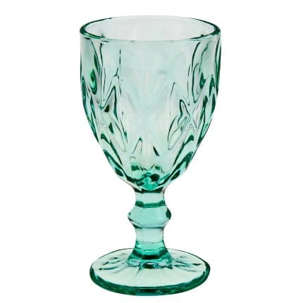 4er Set Weinglas, türkis, Glas, 9 x 17 cm