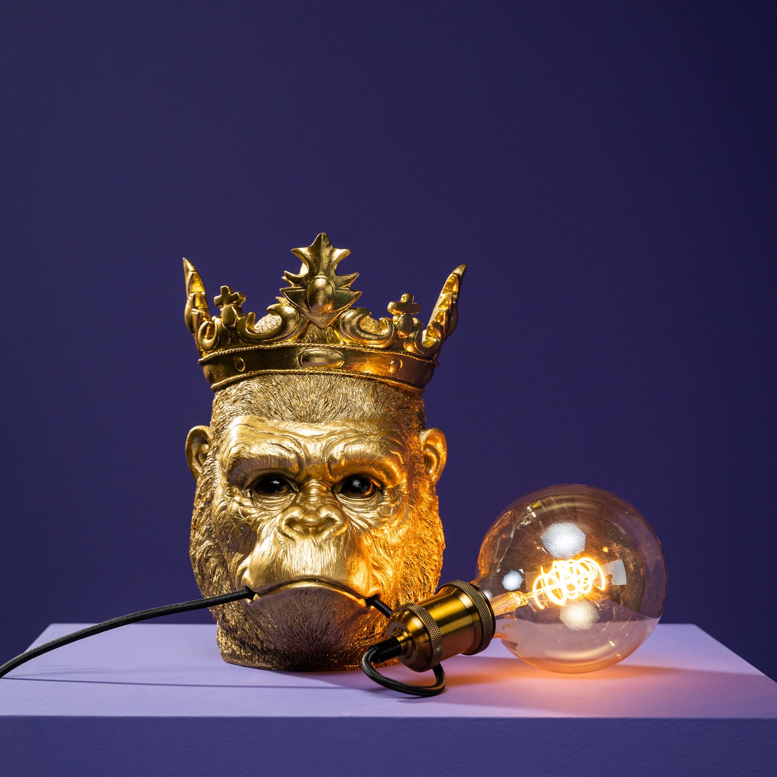 Wandlamp gorilla Kong, goud