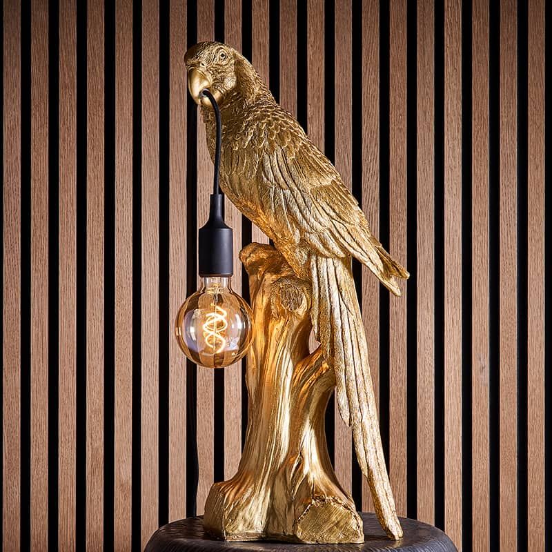 Table lamp parrot Timmy, gold