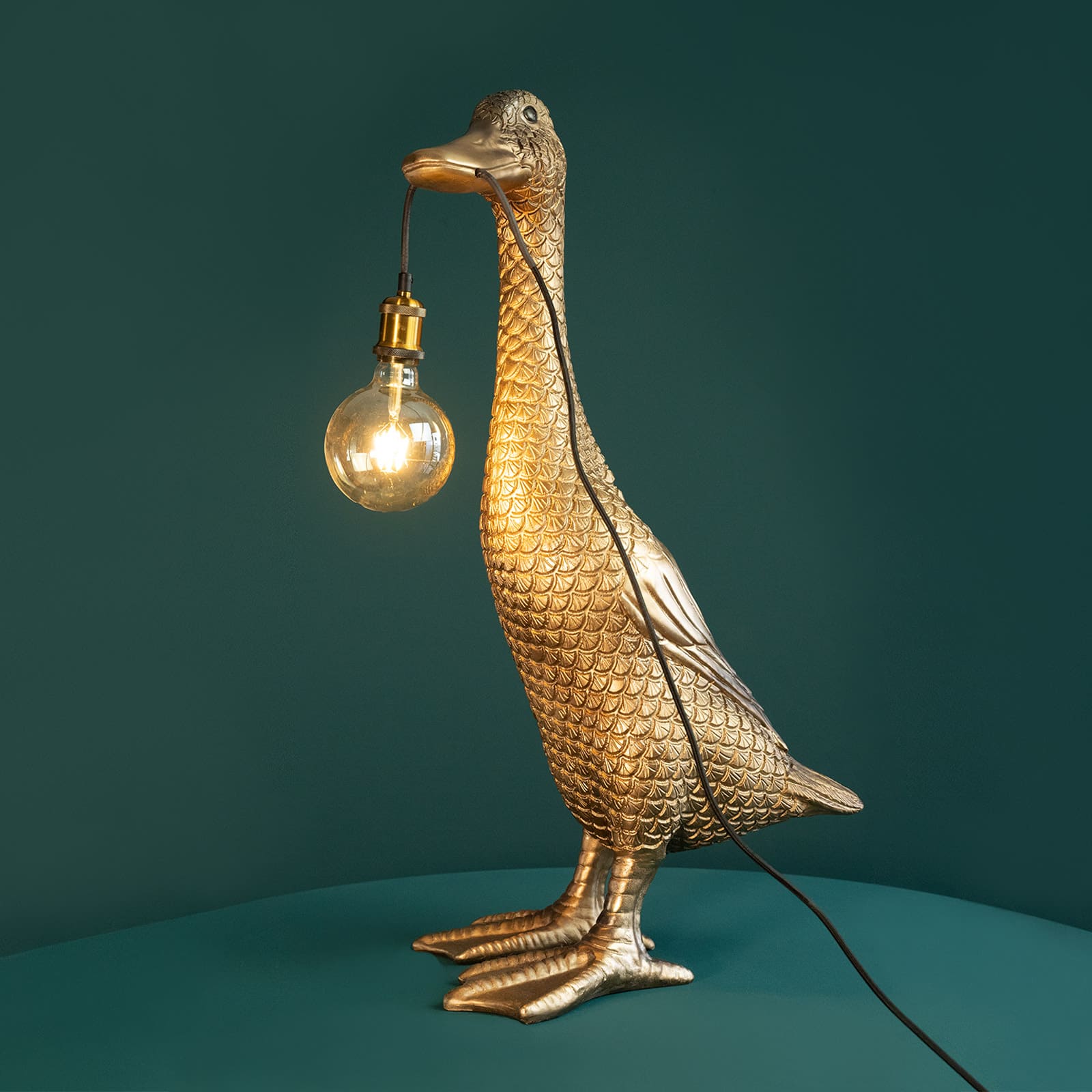 Lampada da terra anatra Ducky, oro