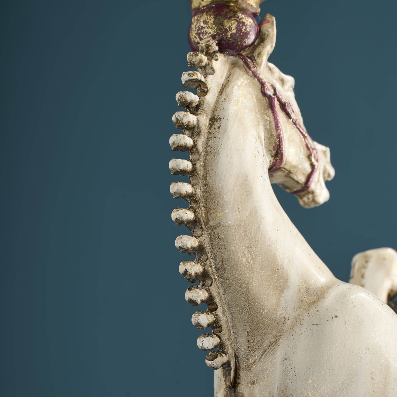 Circus Horse Candle Holder, white-red-gold