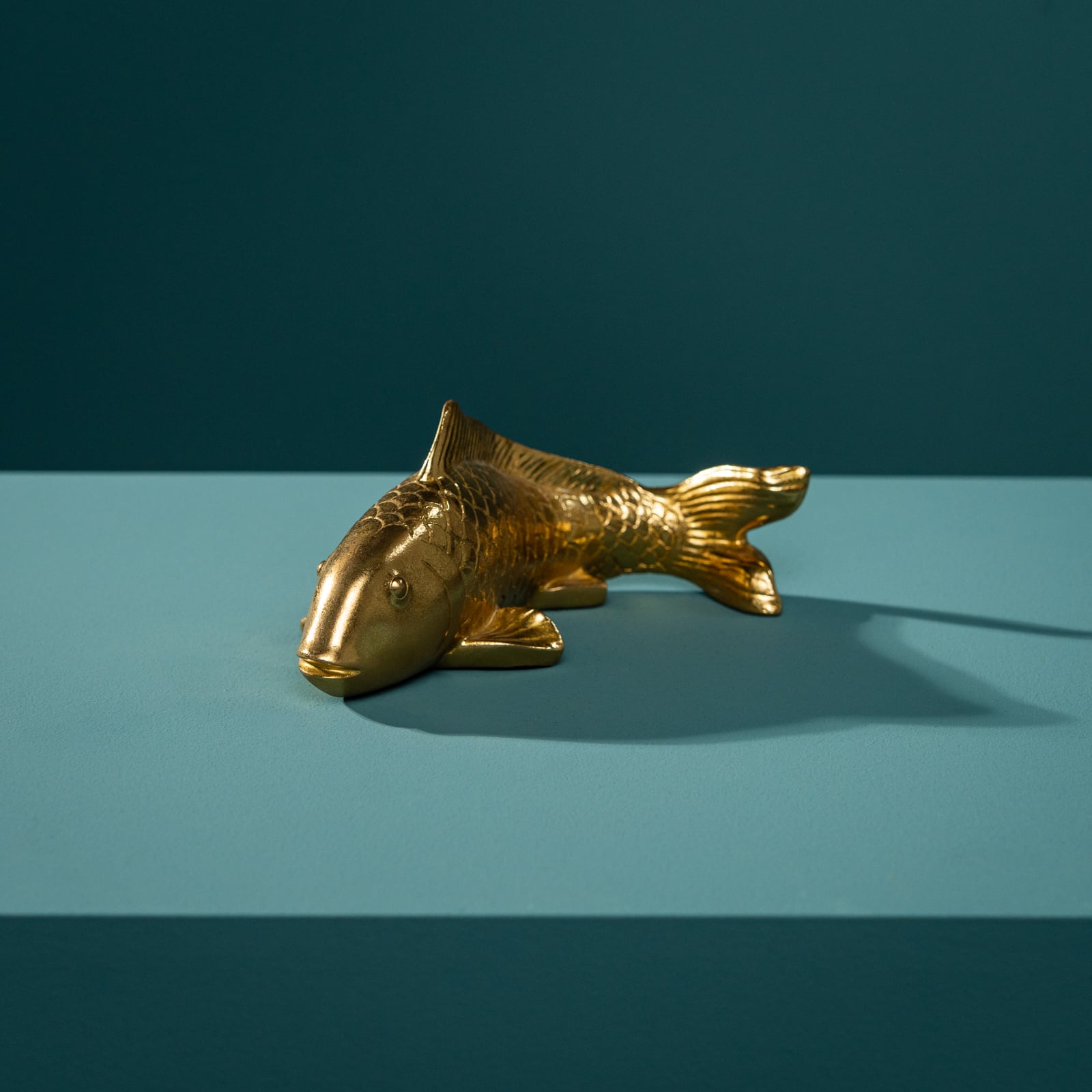 Deko Fisch, gold, Polyresin, 24x9,5x9,5 cm