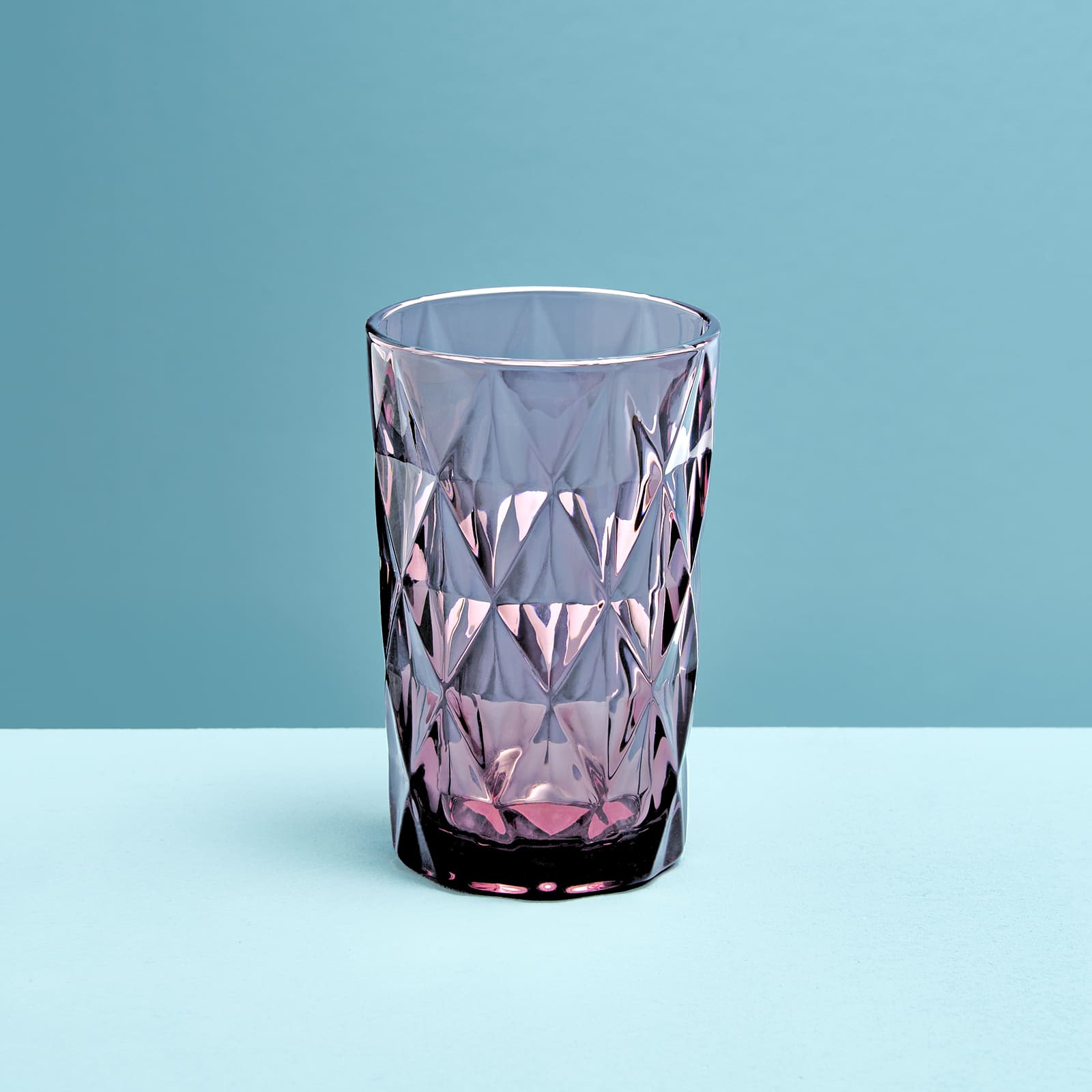 Set de 4 verre long drink, violet, verre, 8x13 cm