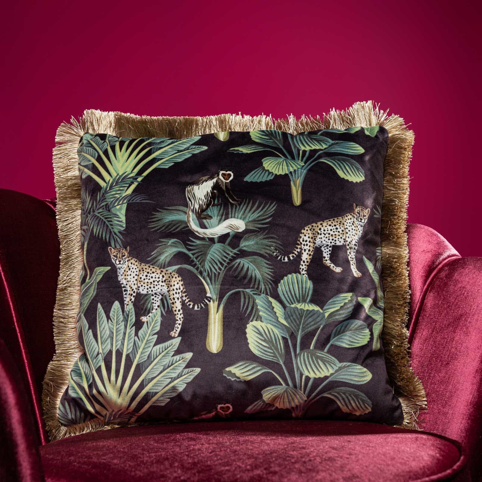 Velvet cushion Jungle