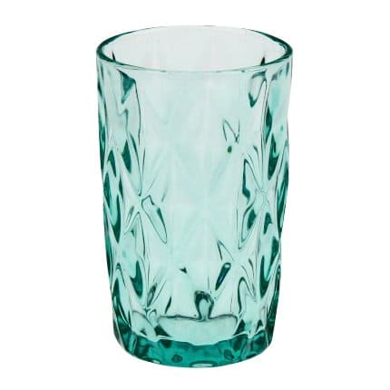 4er Set Longdrinkglas, türkis,Glas, 8x13 cm