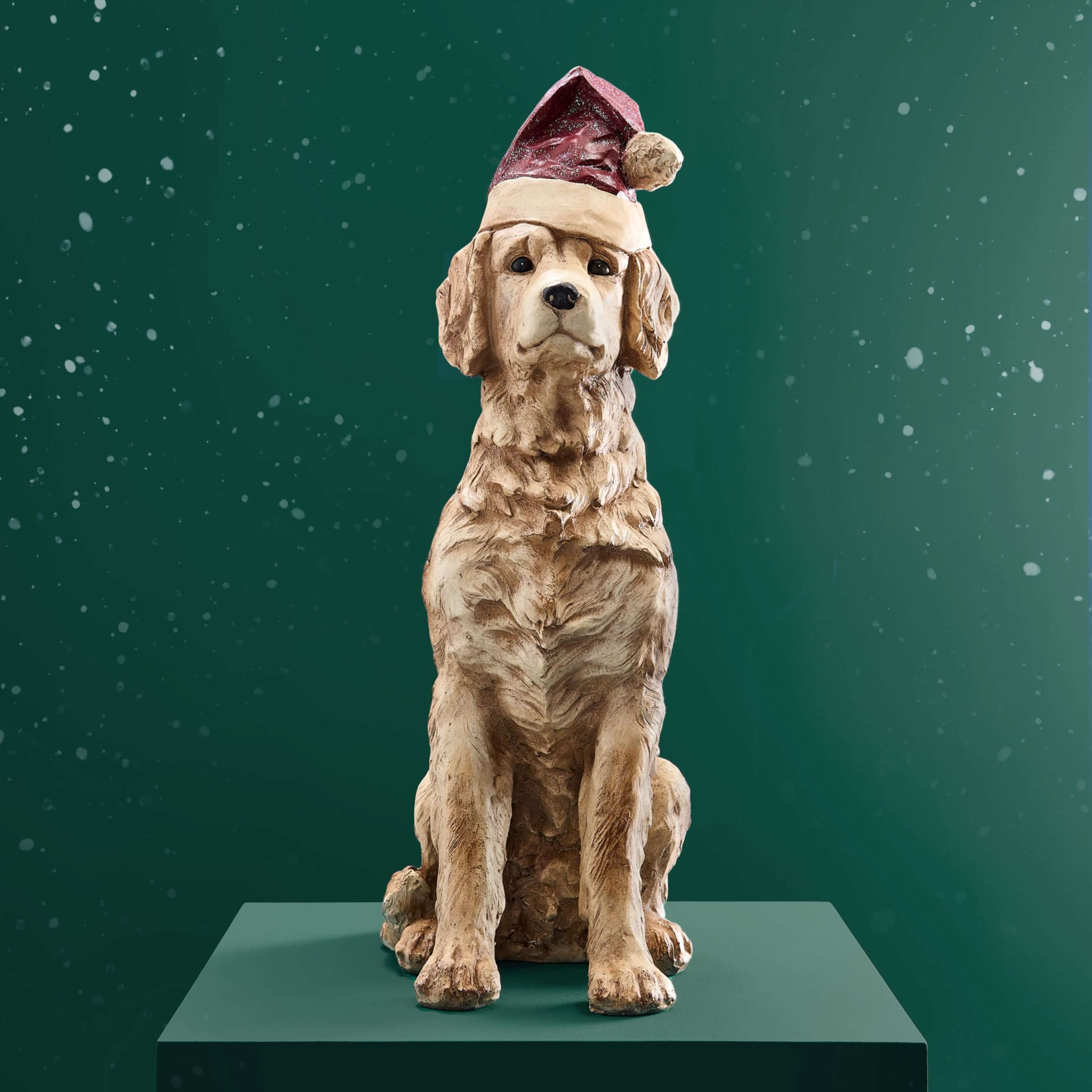 Animal figure Christmas dog Santa Dog, brown, magnesia, 24x34x67 cm