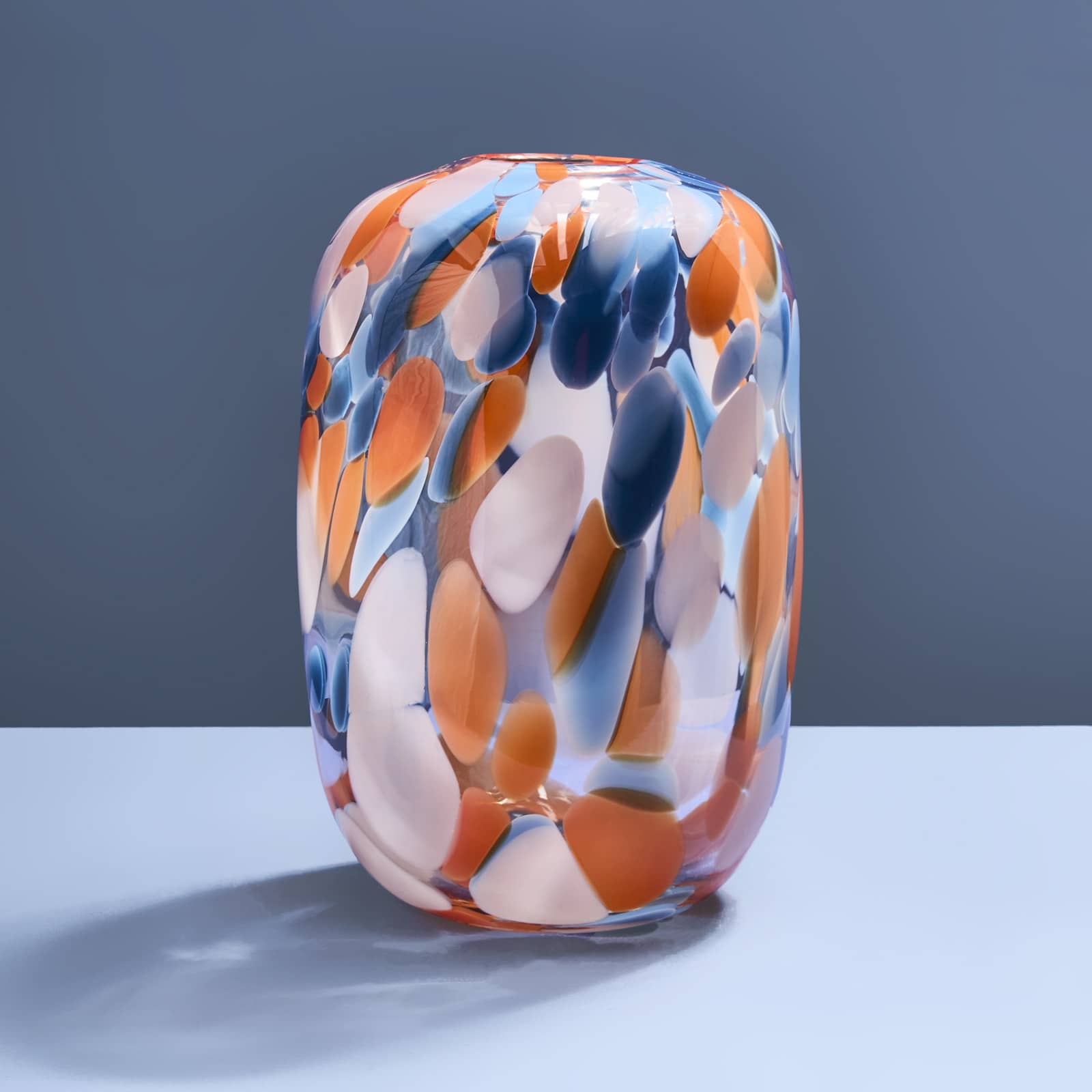 Vase Lilly Dots, blau-orange 