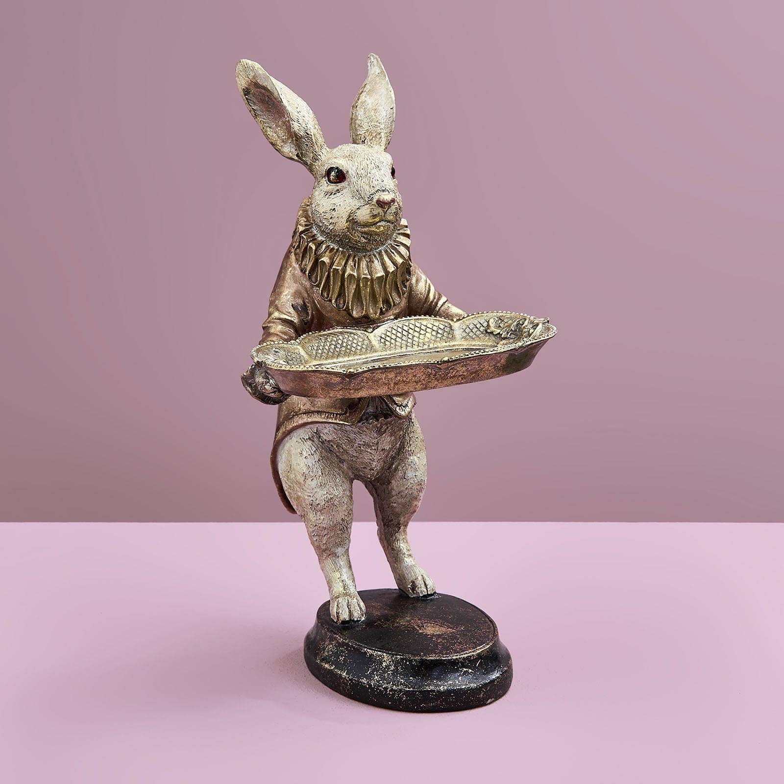 Deco figure / card holder rabbit rabbit, polyresin, 17x14.5x28 cm