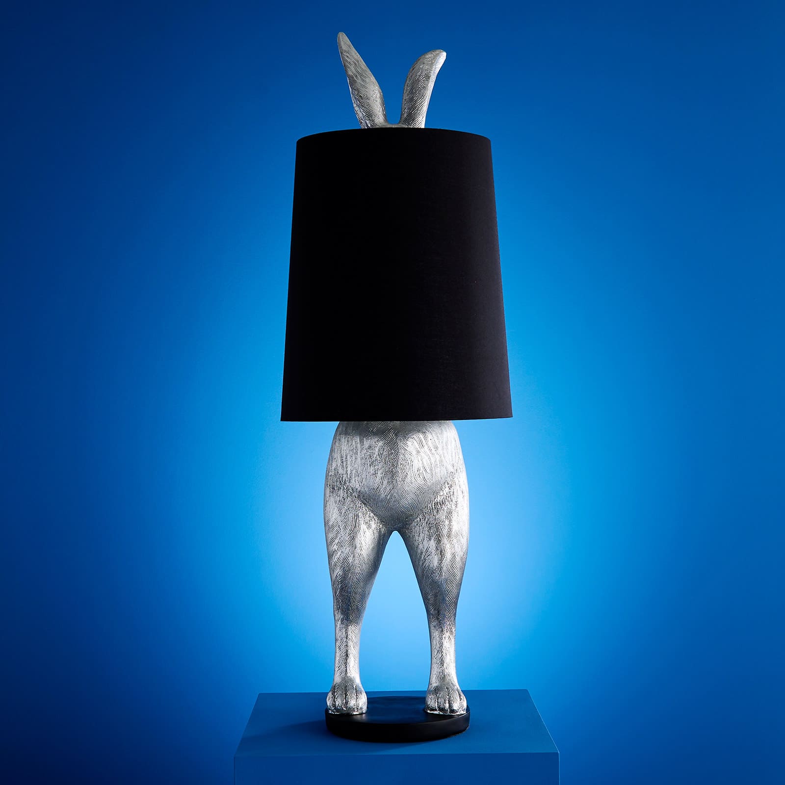 Lampada da terra coniglio Hiding Rabbit®, argento/nero