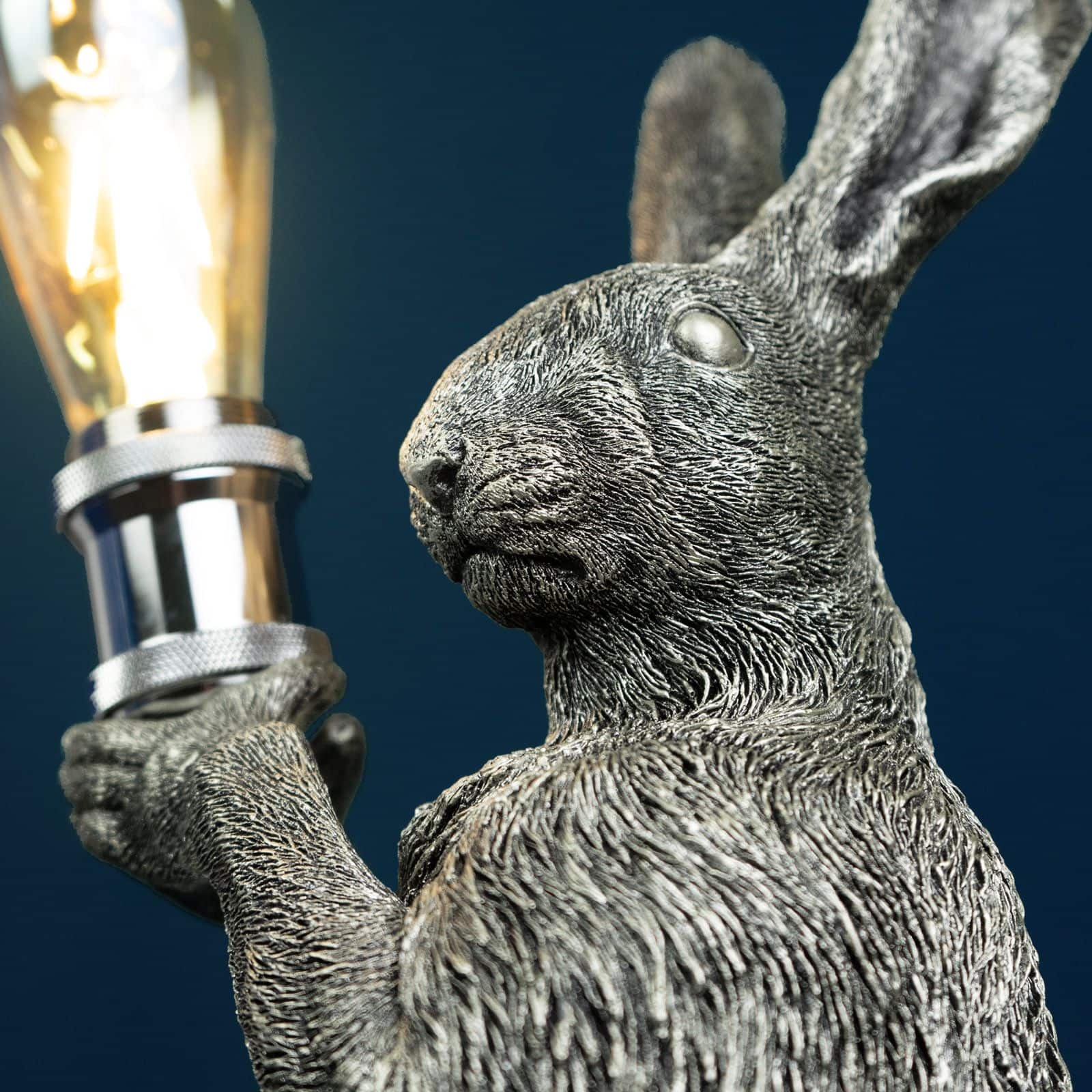 Tischleuchte Hase Meister Lampe, silber