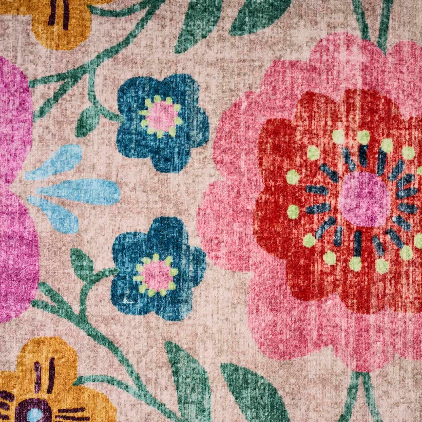 Teppich m. Blumenmotiv Fleur, mehrfarbig