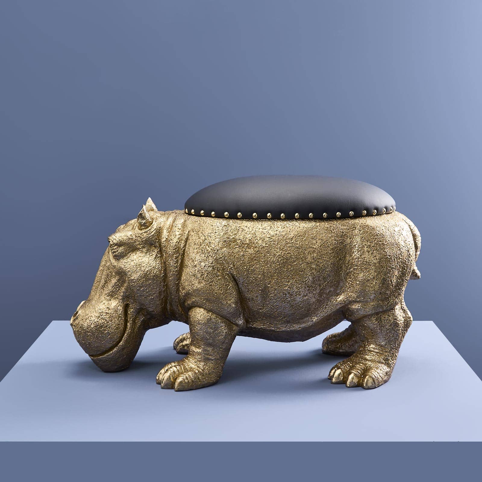 Stool hippopotamus Patty Potamus, gold