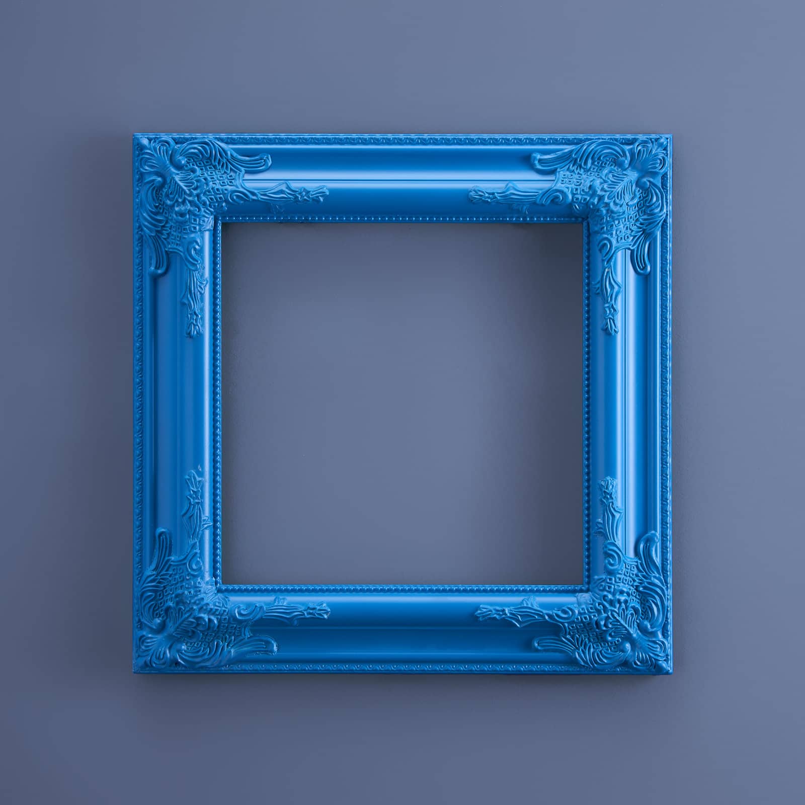 Baroque frame, blue