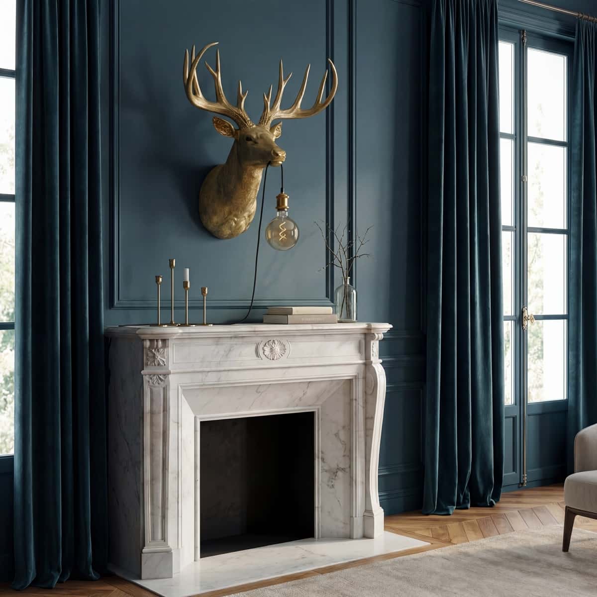 Applique Murale Cerf Harry, doré