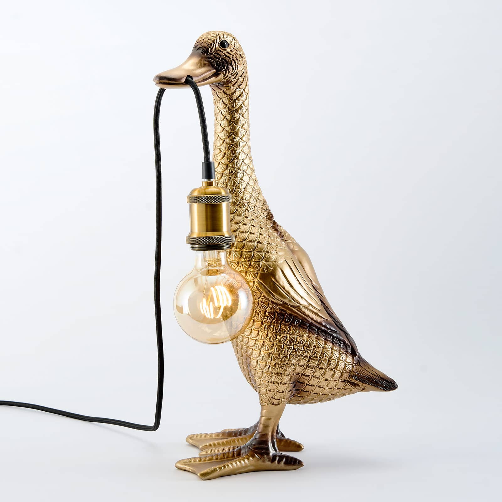 Tischleuchte Ente Son of a Duck, gold, Polyresin, 18x23x44 cm, E27