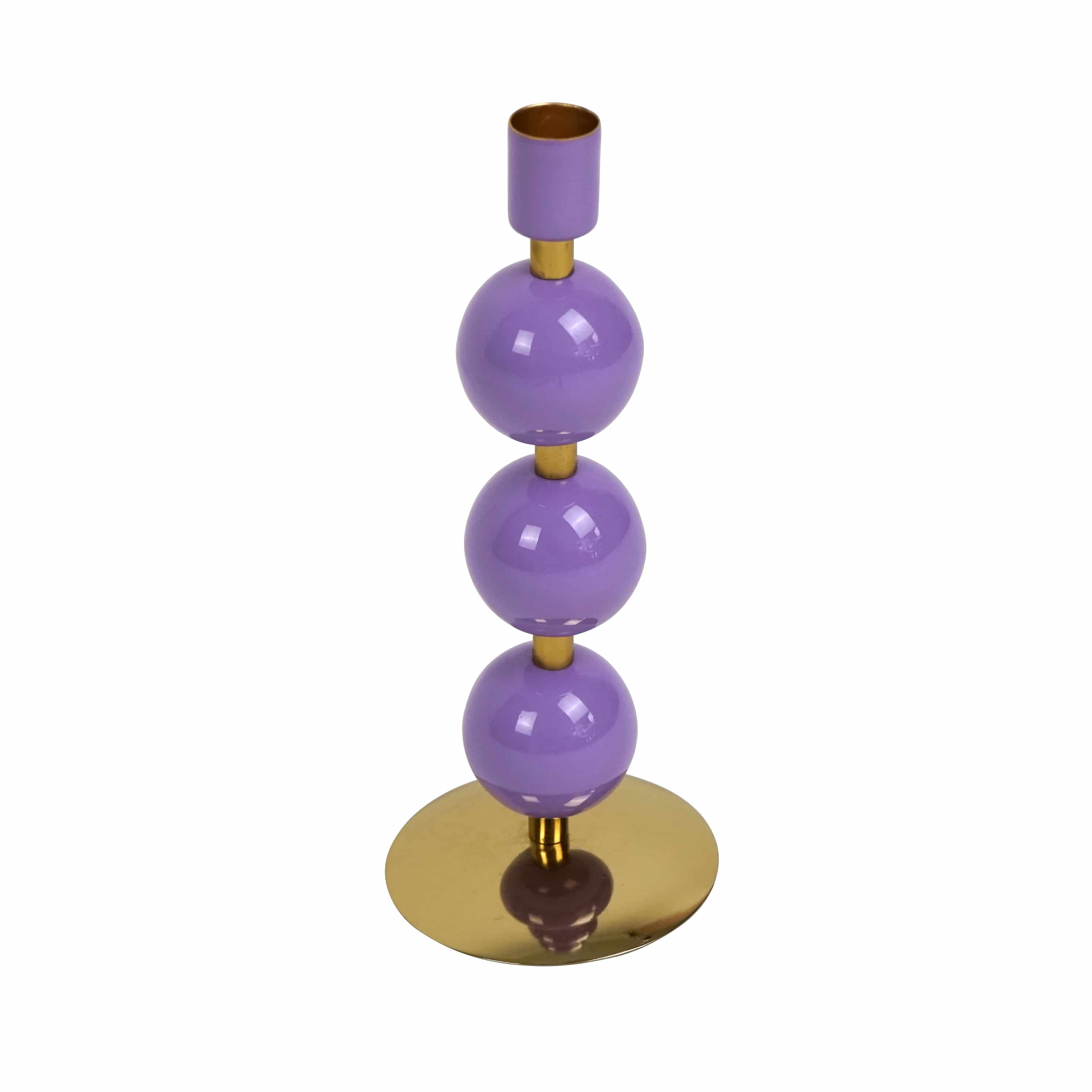 Kerzenhalter Globe, lila-gold, geometrisch, kugelförmig
