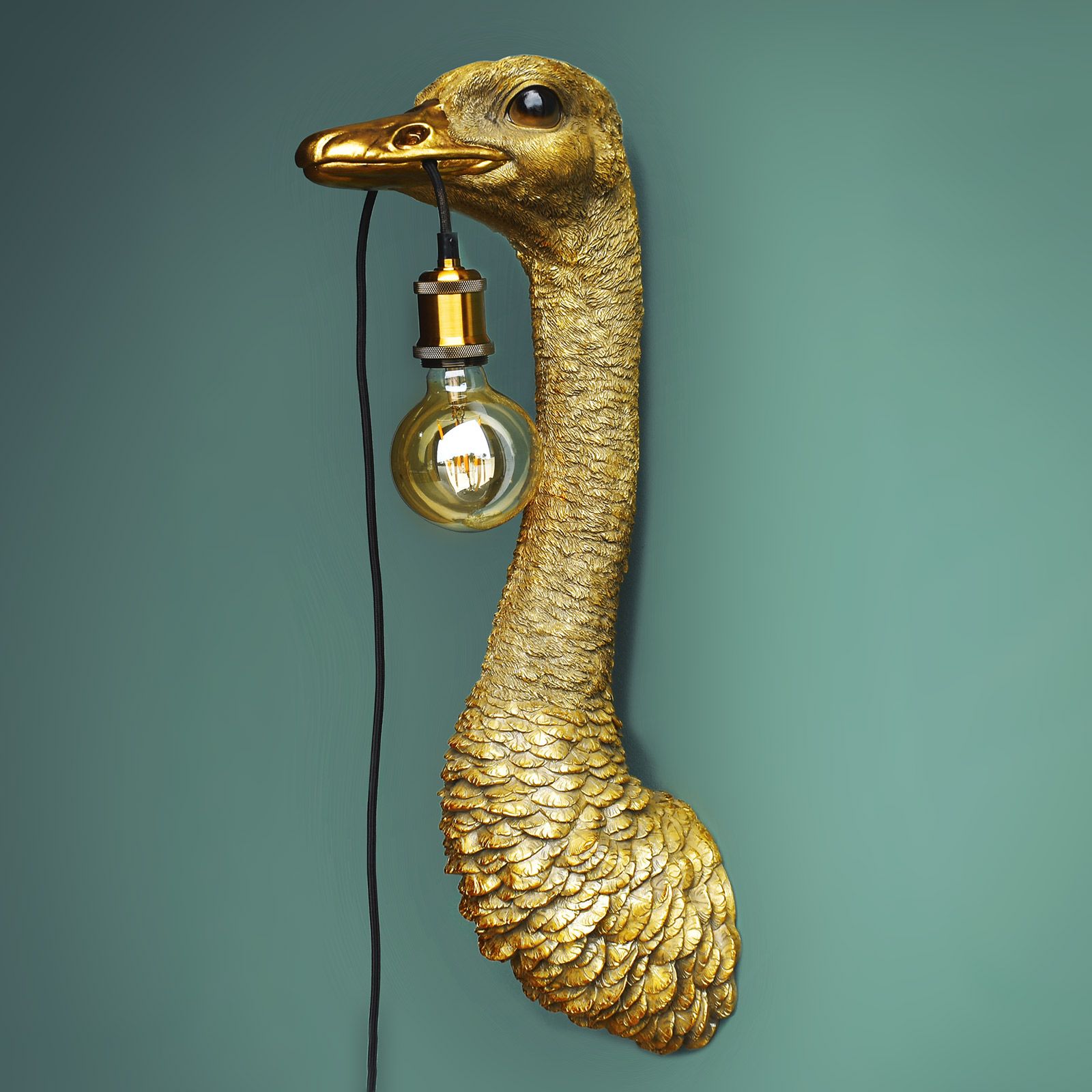 Wall Lamp Ostrich Franz Josef, gold