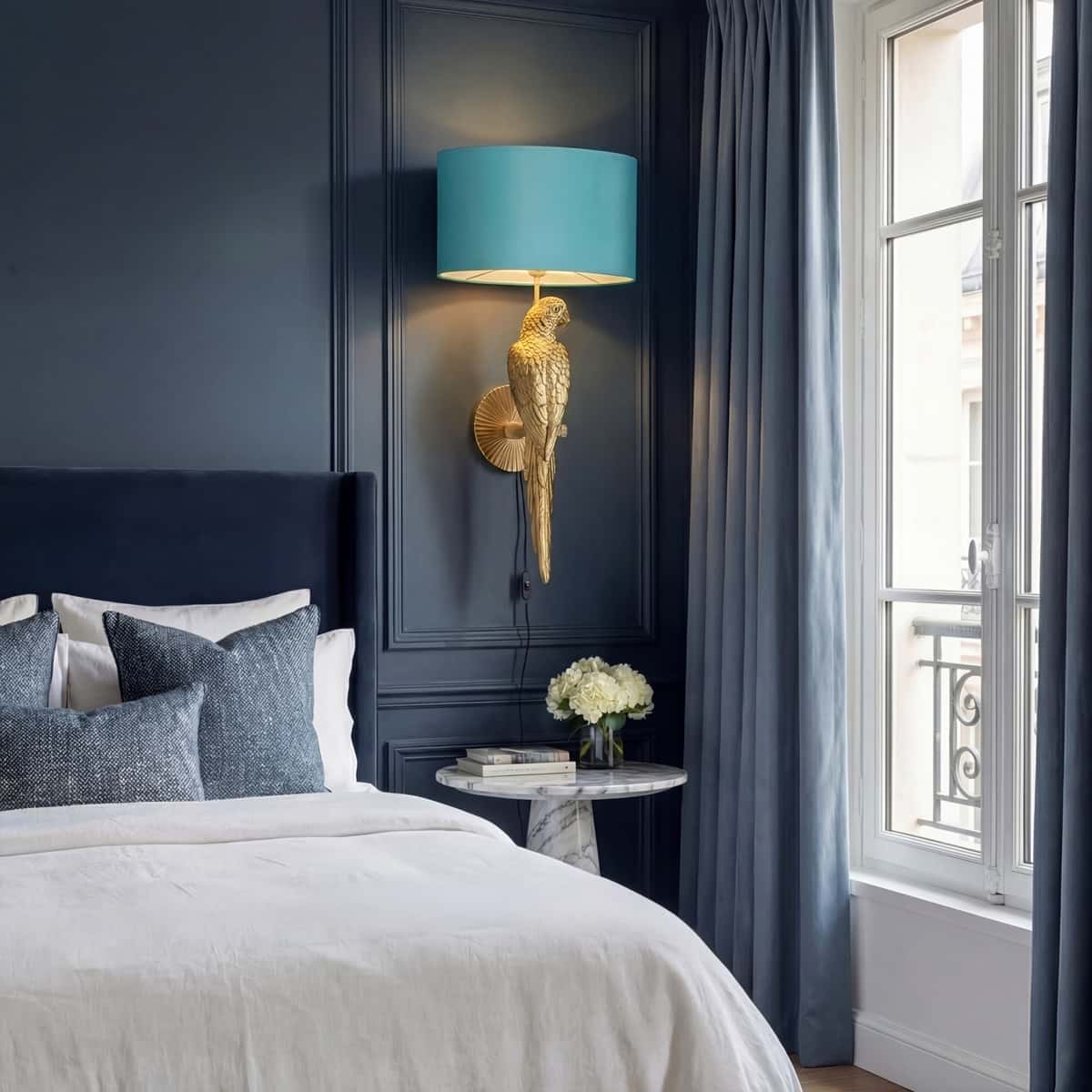 Kinkiet Papuga Percy prawo, złoto-turkus