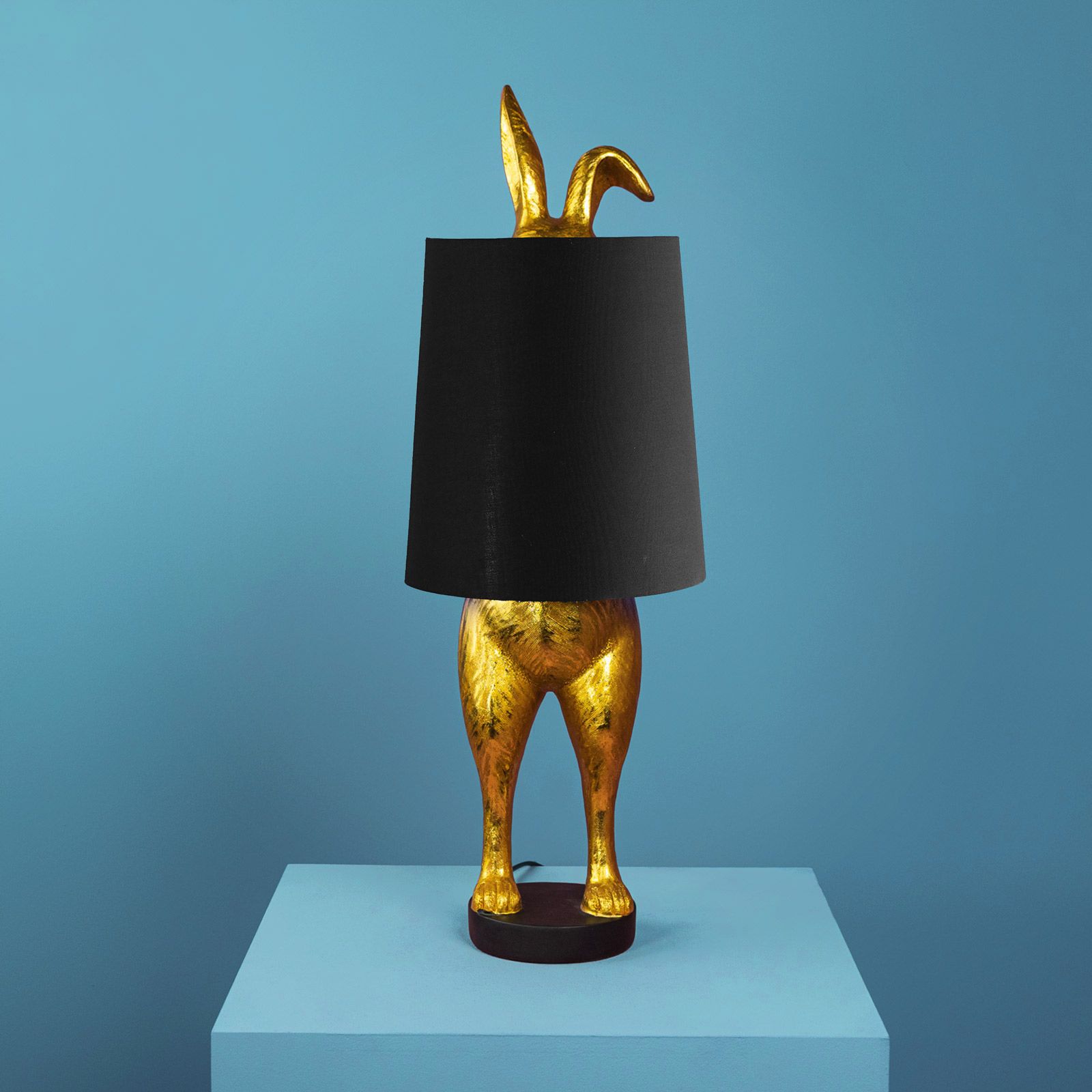 Bordslampa hare Hiding Bunny®, guld/svart