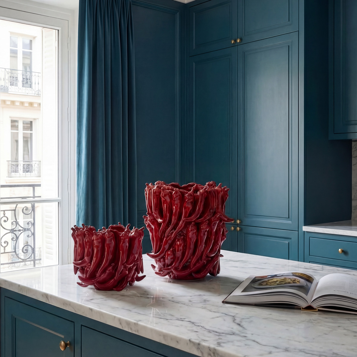 Jarrón Chilli L, rojo