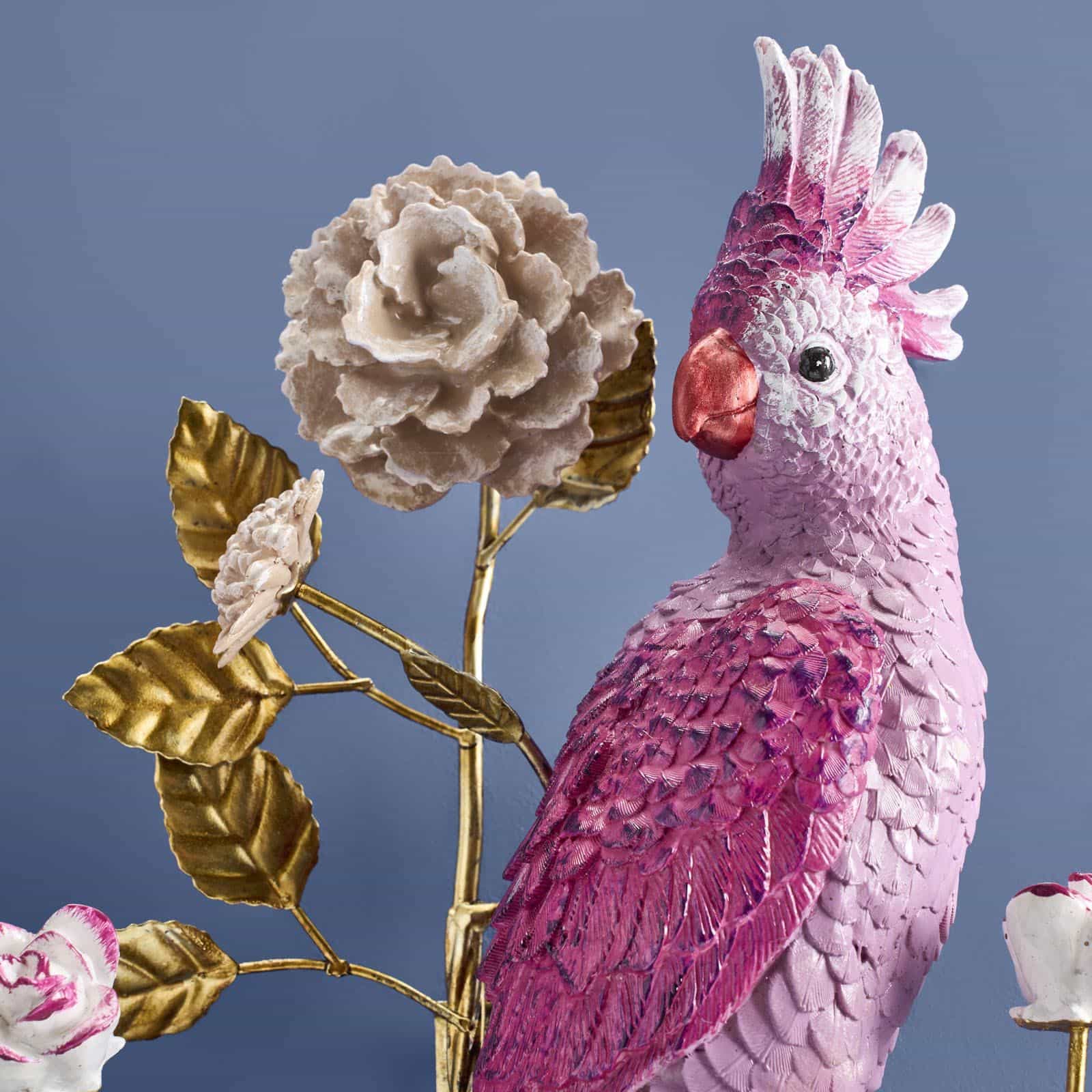 Wandkerzenhalter Papagei, pink, orange