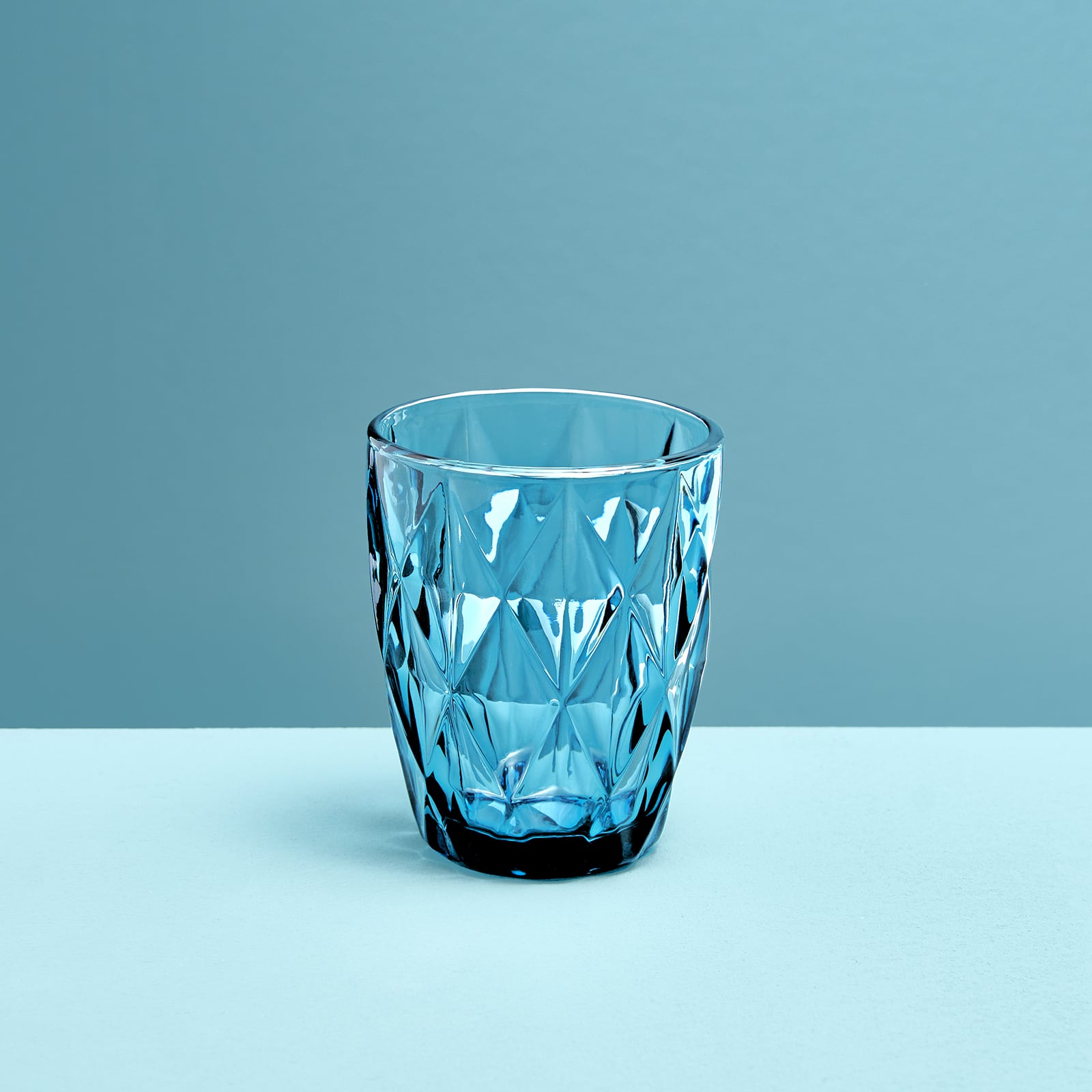 4er-Set Wasserglas, blau, Glas, 8x10 cm