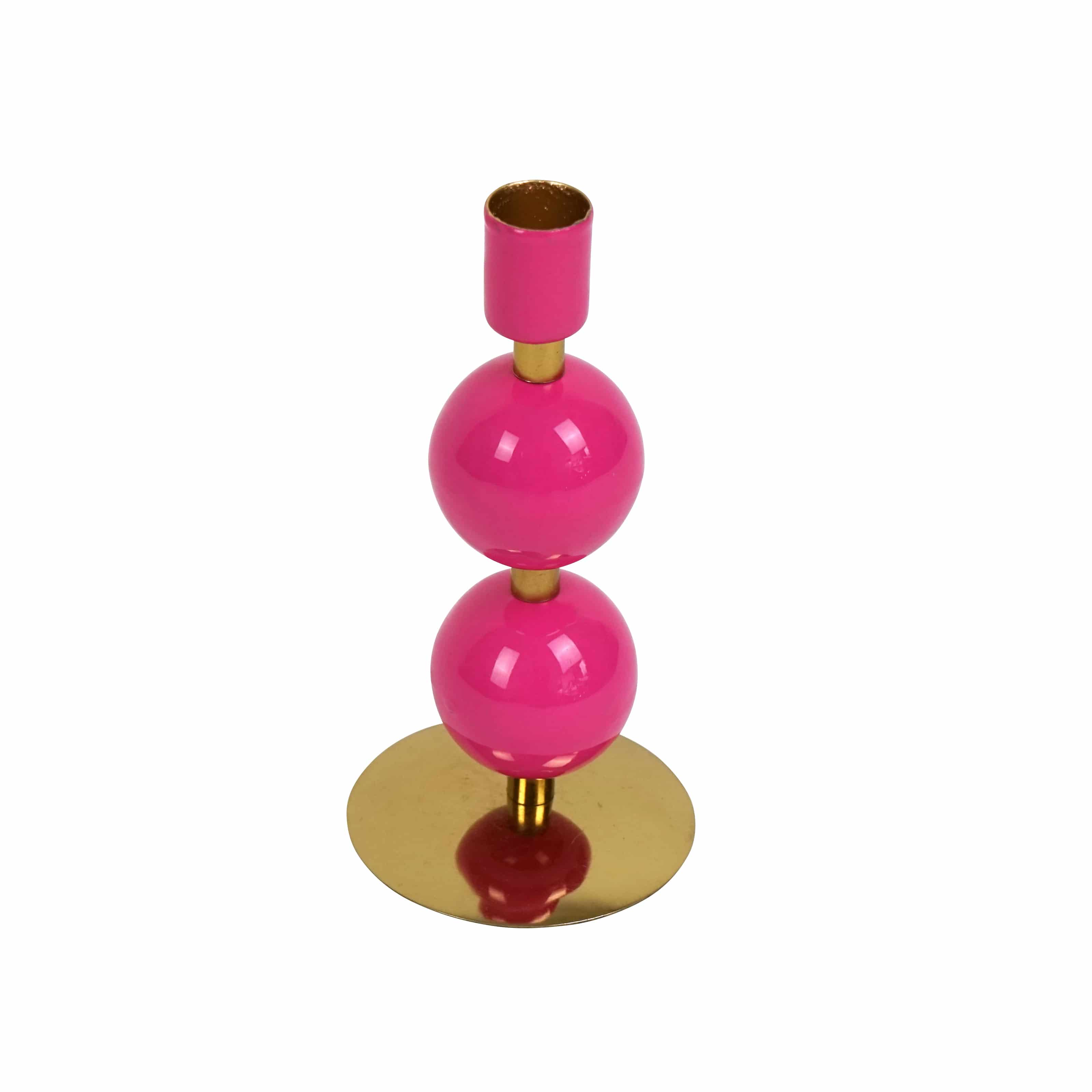 Candlestick Globe, pink-gold, geometric, spherical