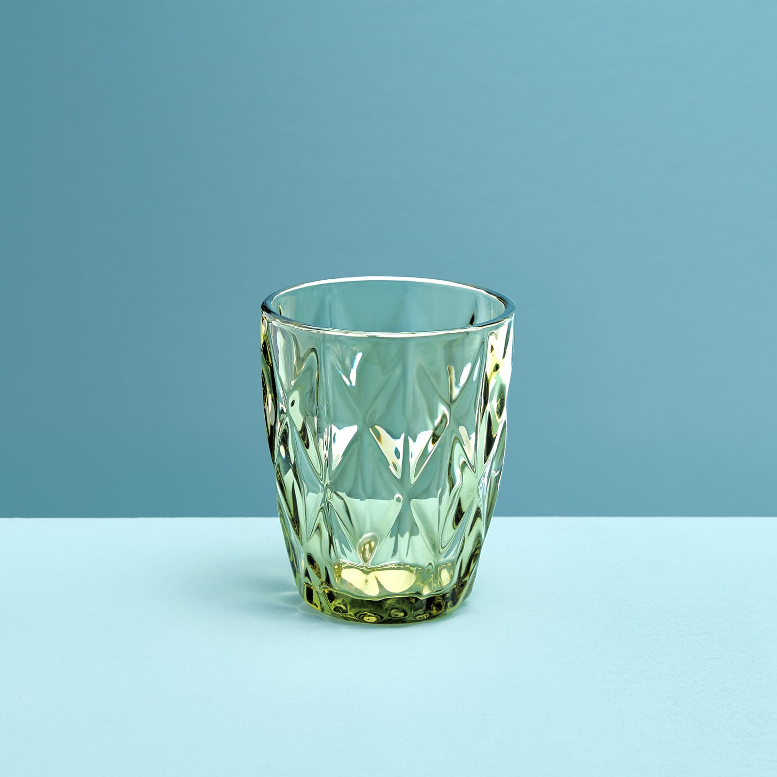 Set de 4 verre à boire, vert,  verre, 8x10 cm