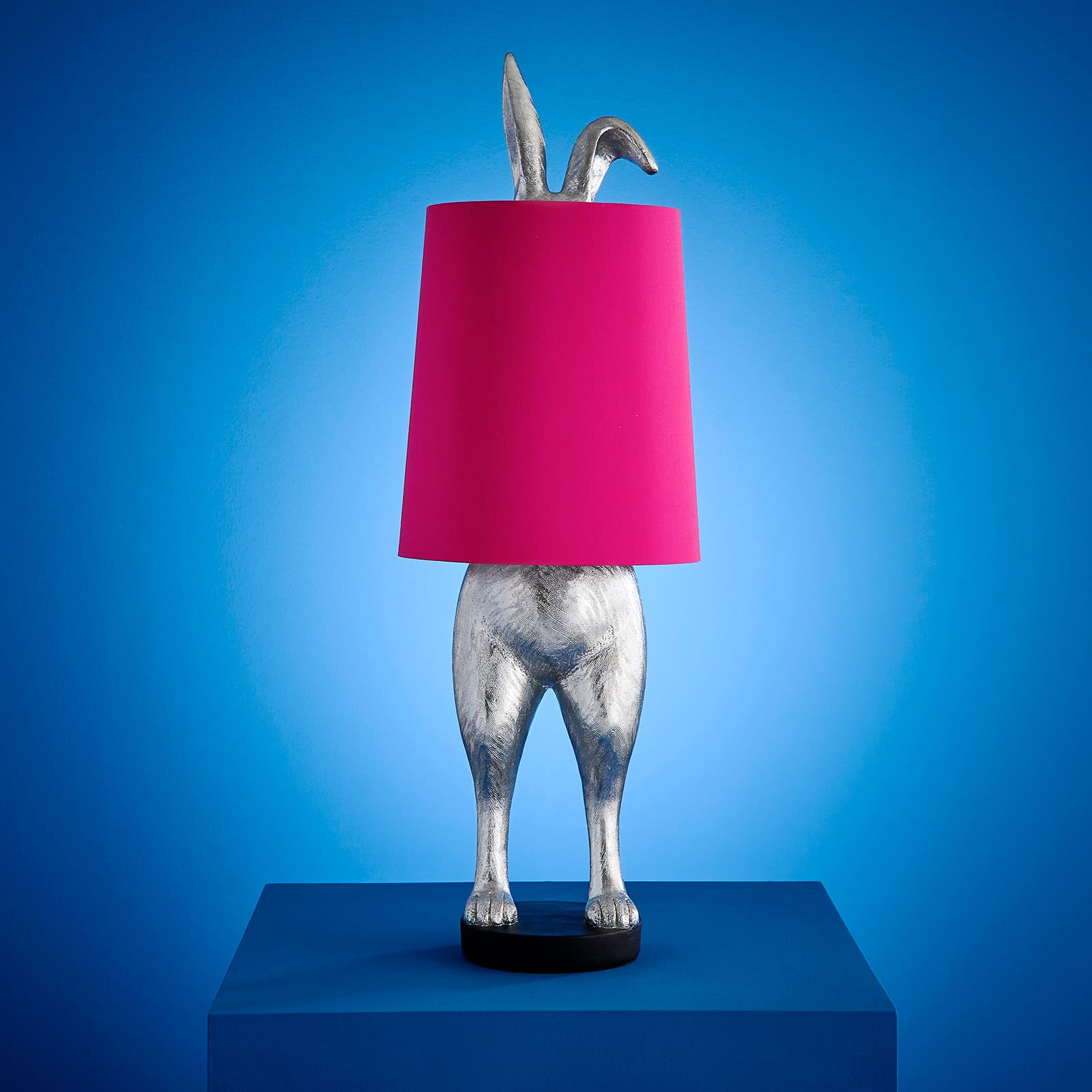 Tischleuchte Hase Hiding Bunny®, silber/magenta
