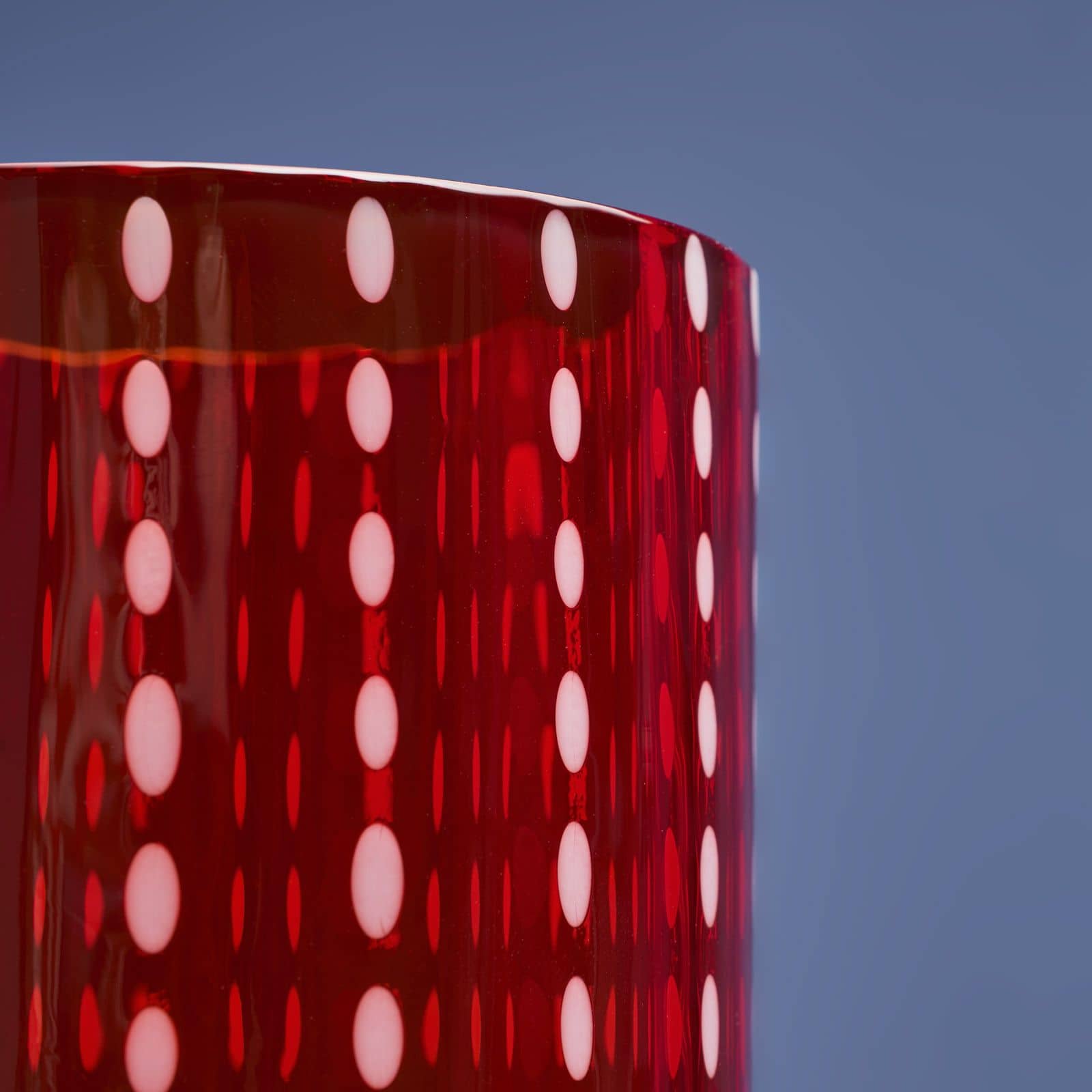 Set of 6 Dotty drinking glasses, red, solid-coloured glass