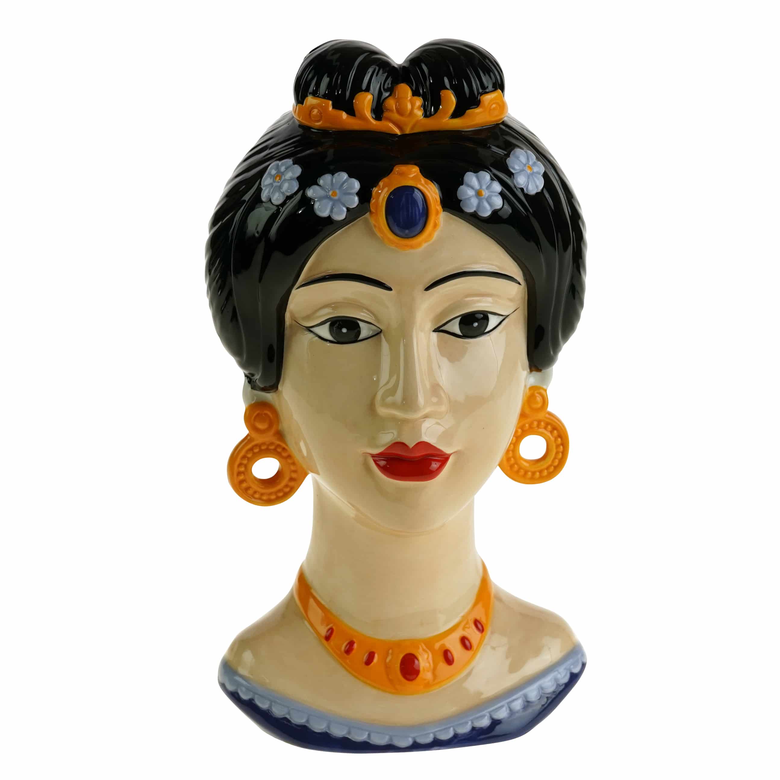 Sicilian female bust/ decorative vase Camila, colourful, hand-painted