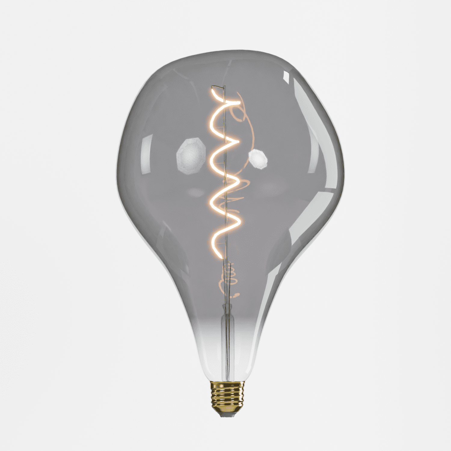 LED light bulb Squeeze, smoke finish, E27, 4 W, 220 V, 16.5x27.5cm