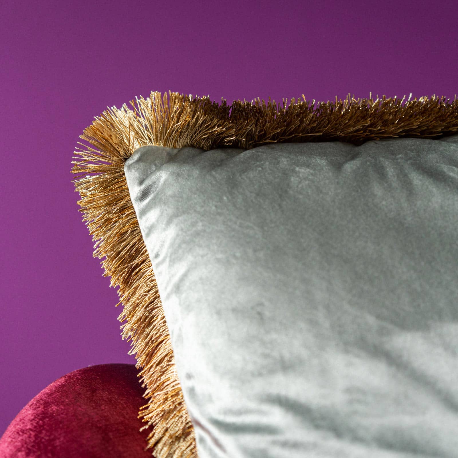 Samtkissen Velvet Cushion, silber, Polyester, 45x45cm