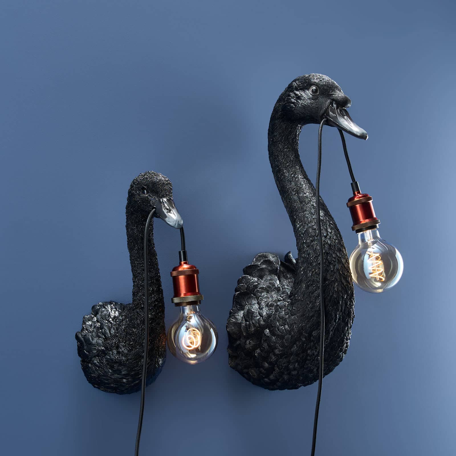 Wall light Swan Baby Petra, black