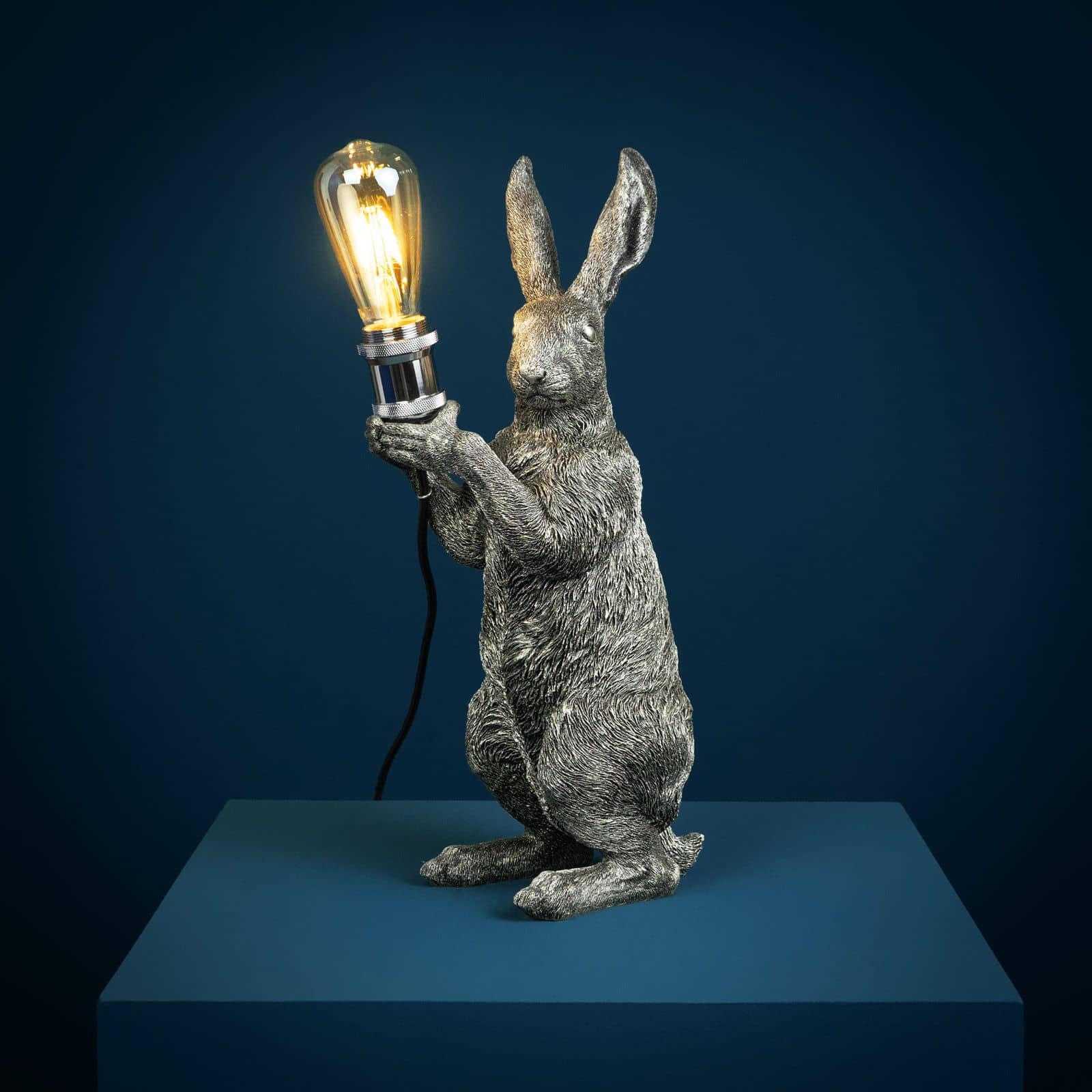 Tischleuchte Hase Meister Lampe, silber