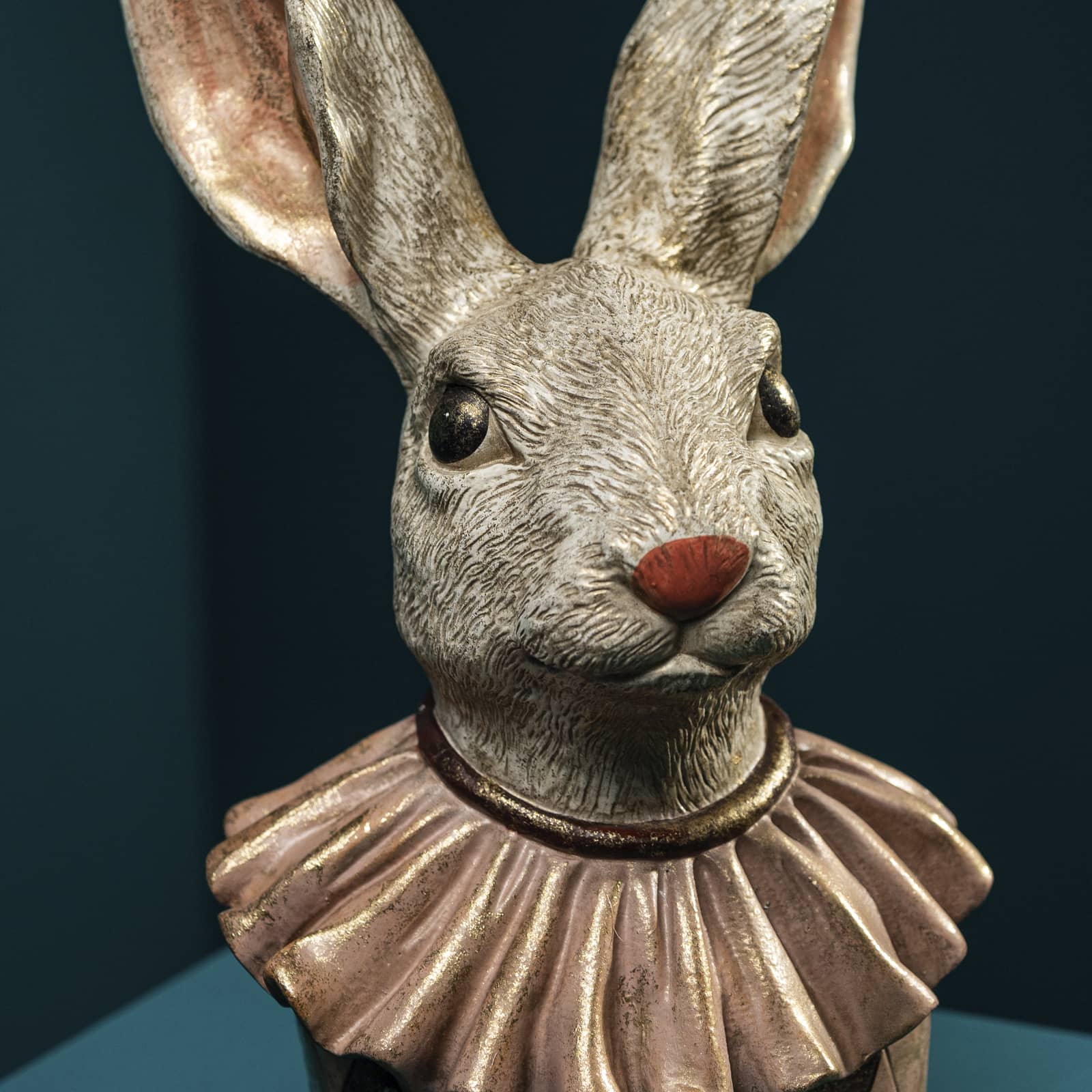 Figurine rabbit Heinzilein, apricot/cream/gold, poly,12x10x22.5cm