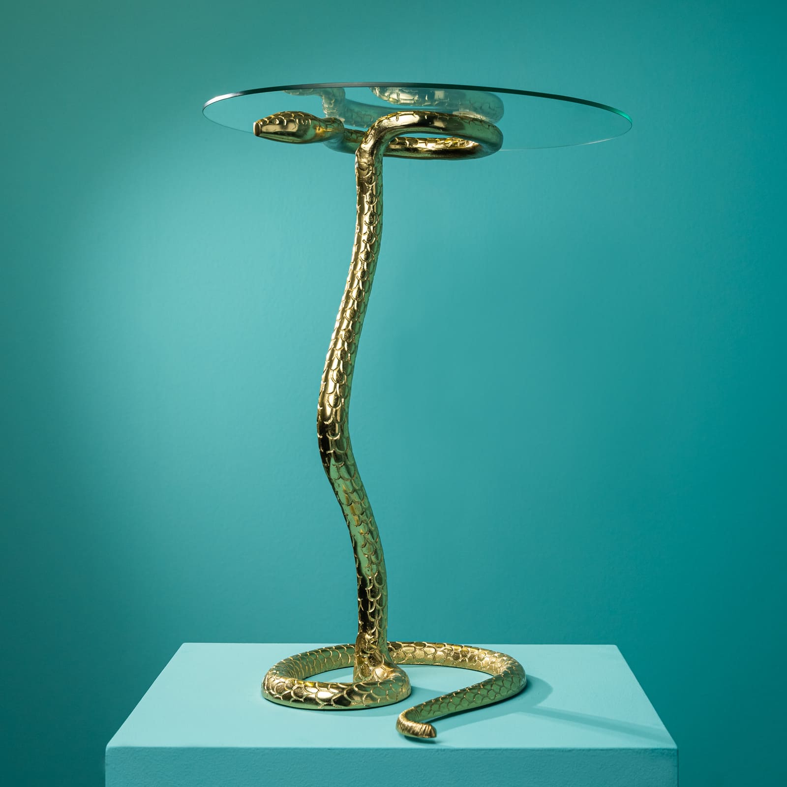 Side table snake Sneaky Steve, gold