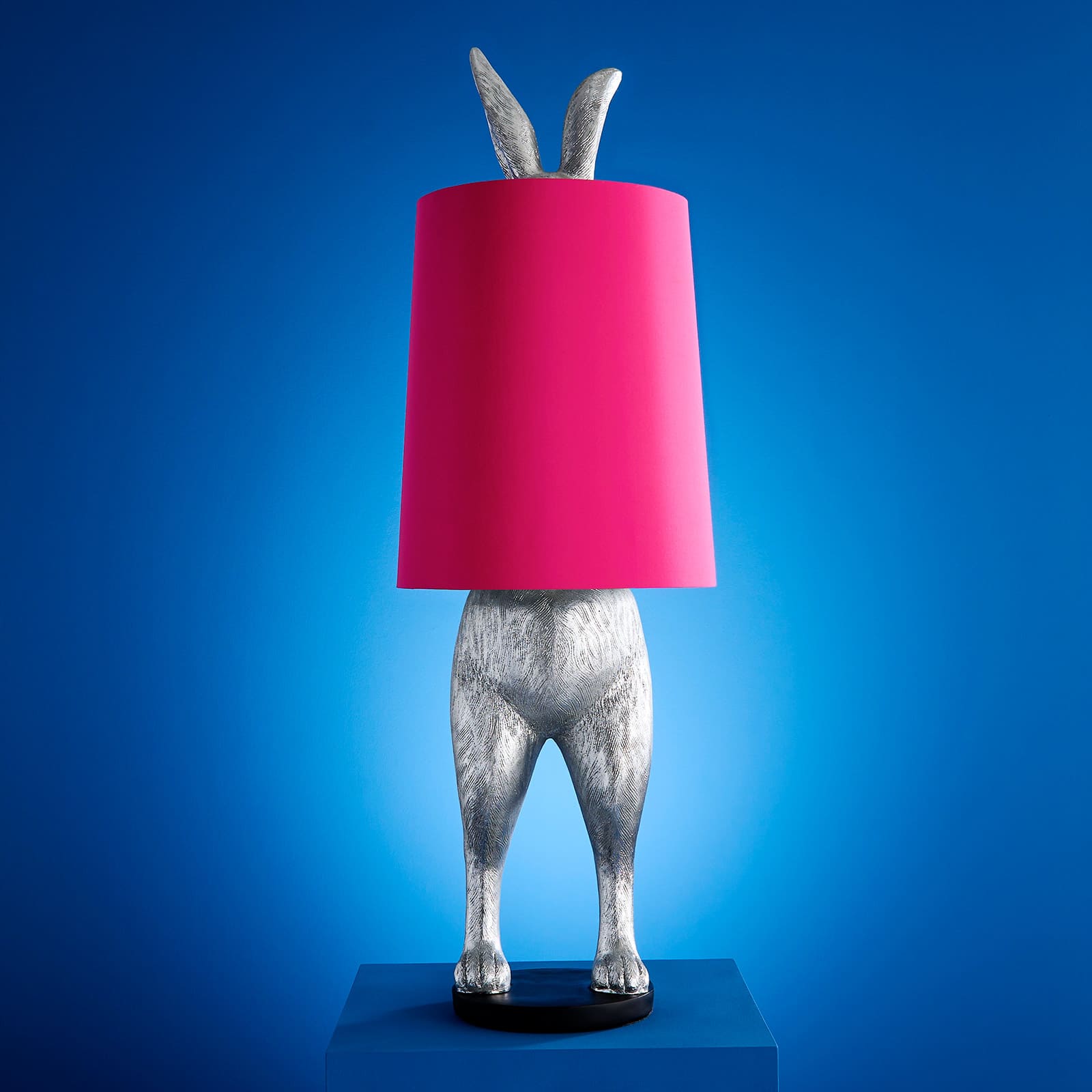 Lampa podłogowa  królik  Hiding Rabbit®, magenta-srebrna