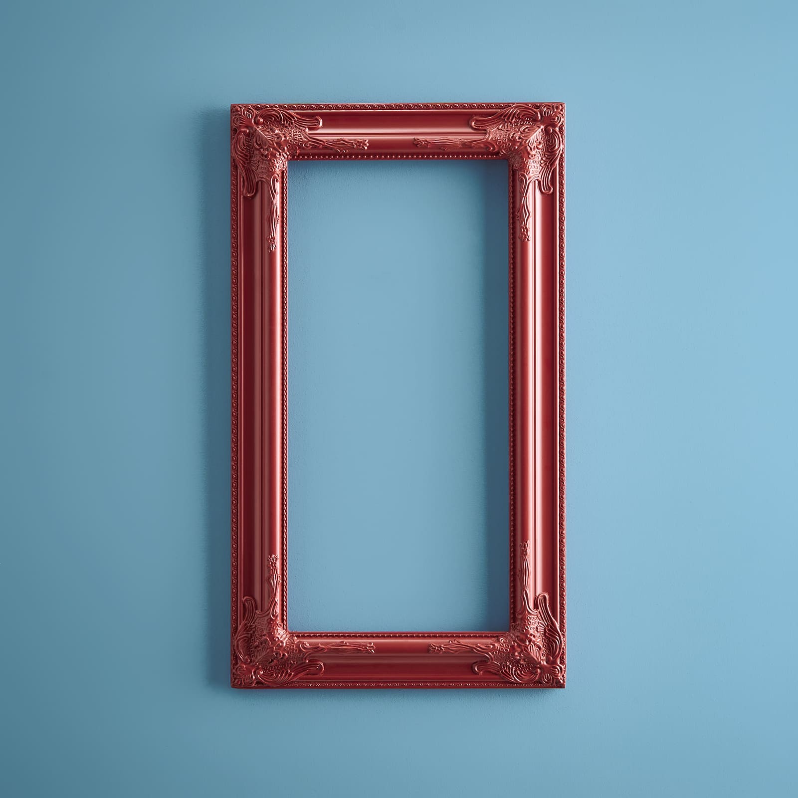 Decorative frame / baroque frame, red, wood, 40x70 cm