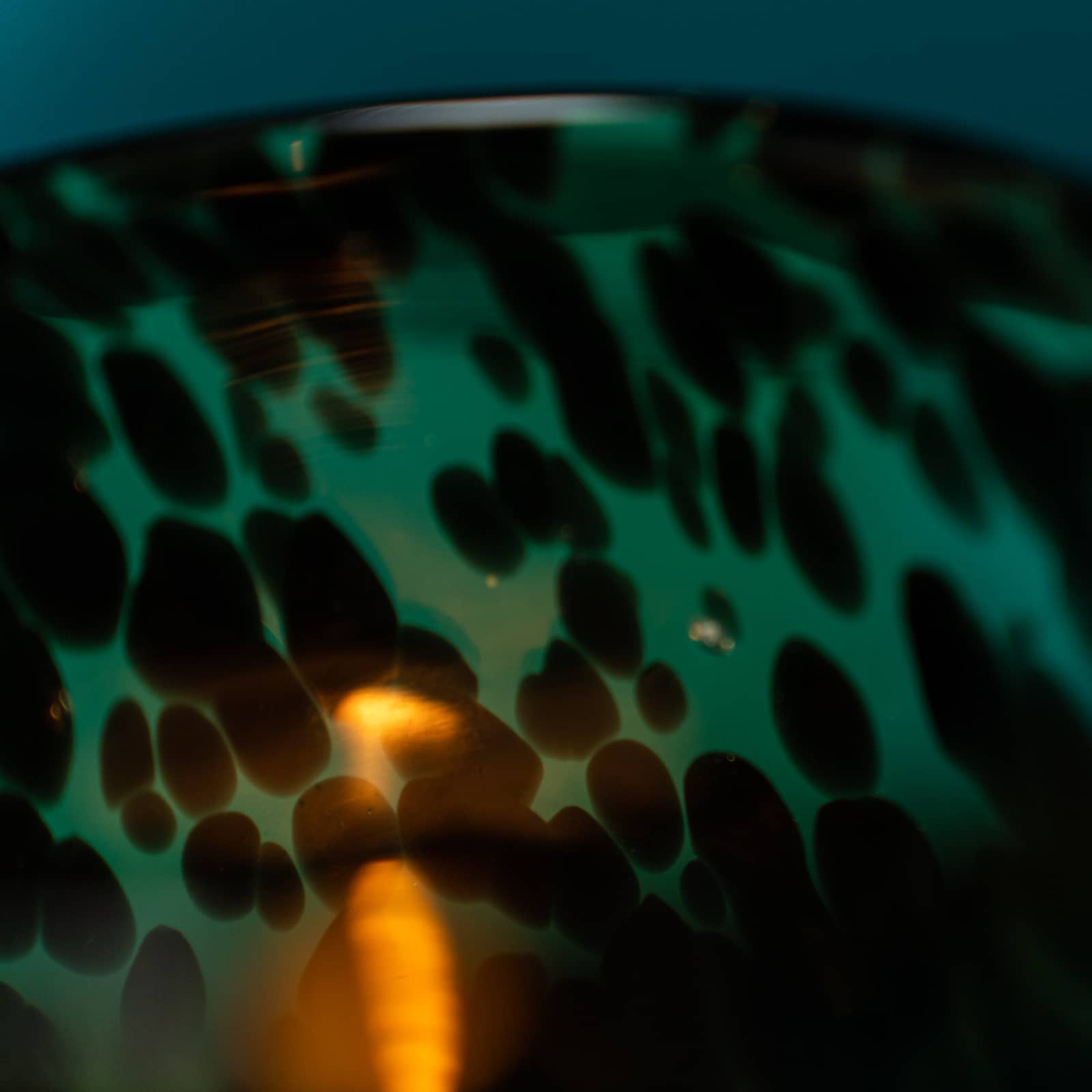 Windlicht Leopard, braun, Glas, 12x12x12 cm