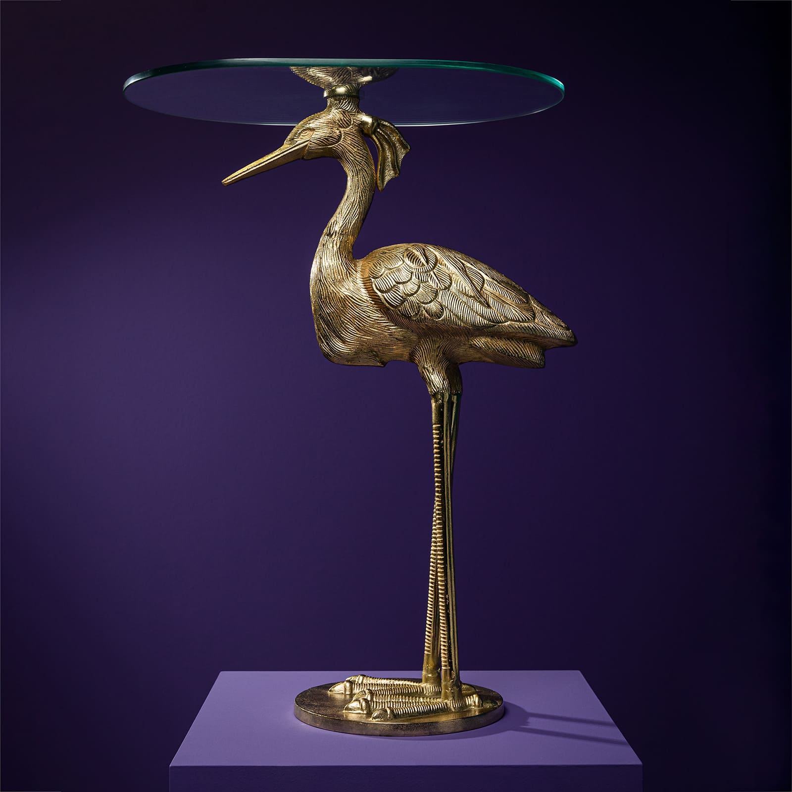 Bijzettafel reiger Heron, goud